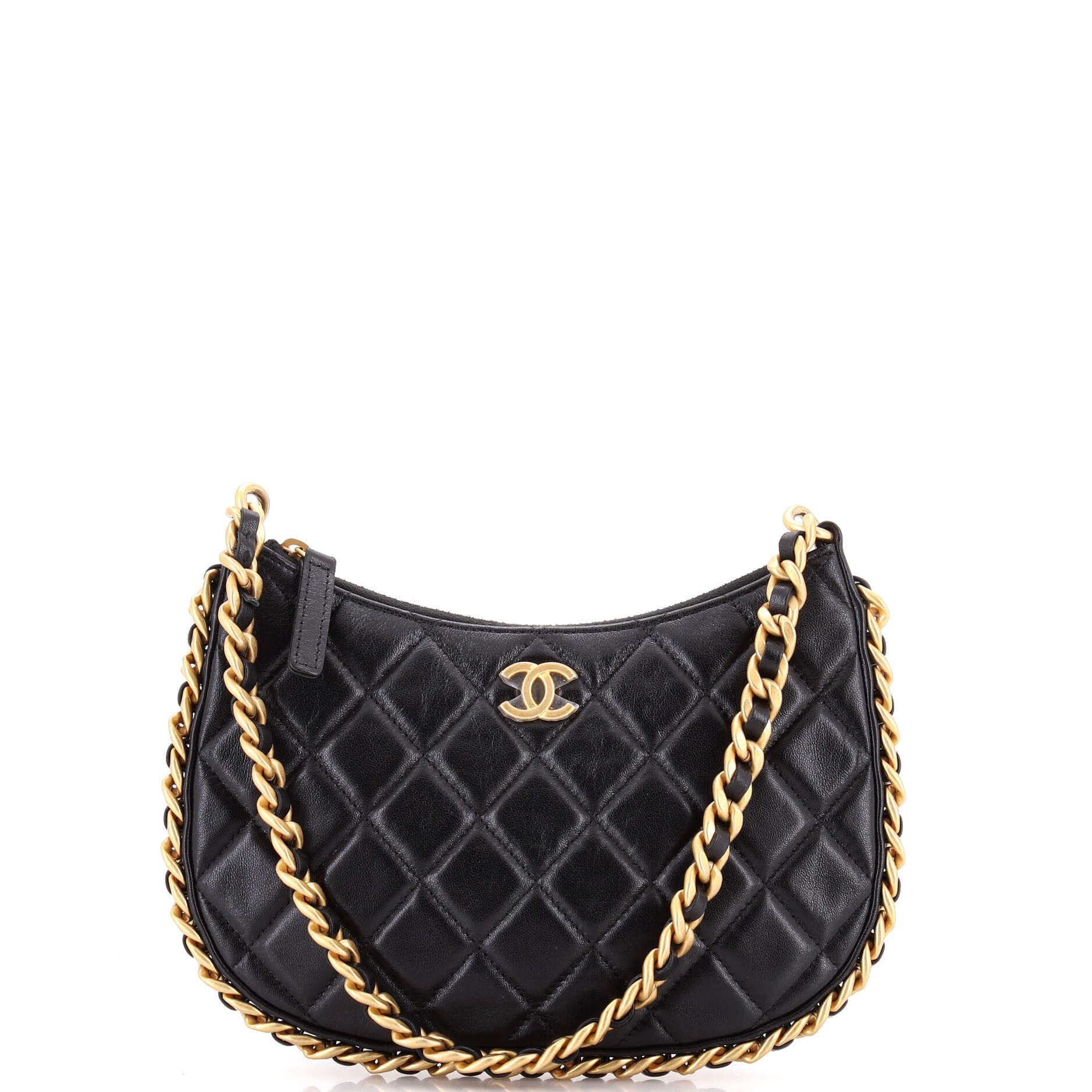 CC Chain Around Hobo Quilted Lambskin