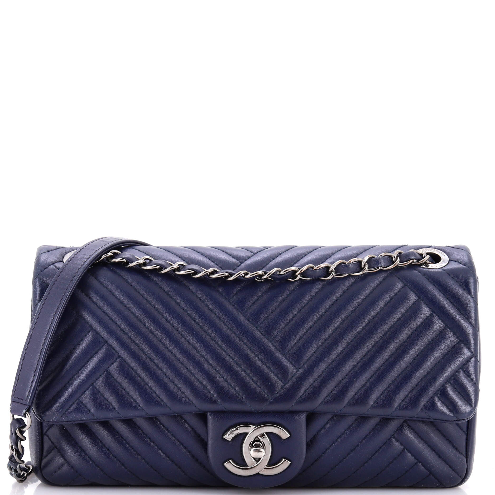 CC Crossing Flap Bag Chevron Lambskin Medium