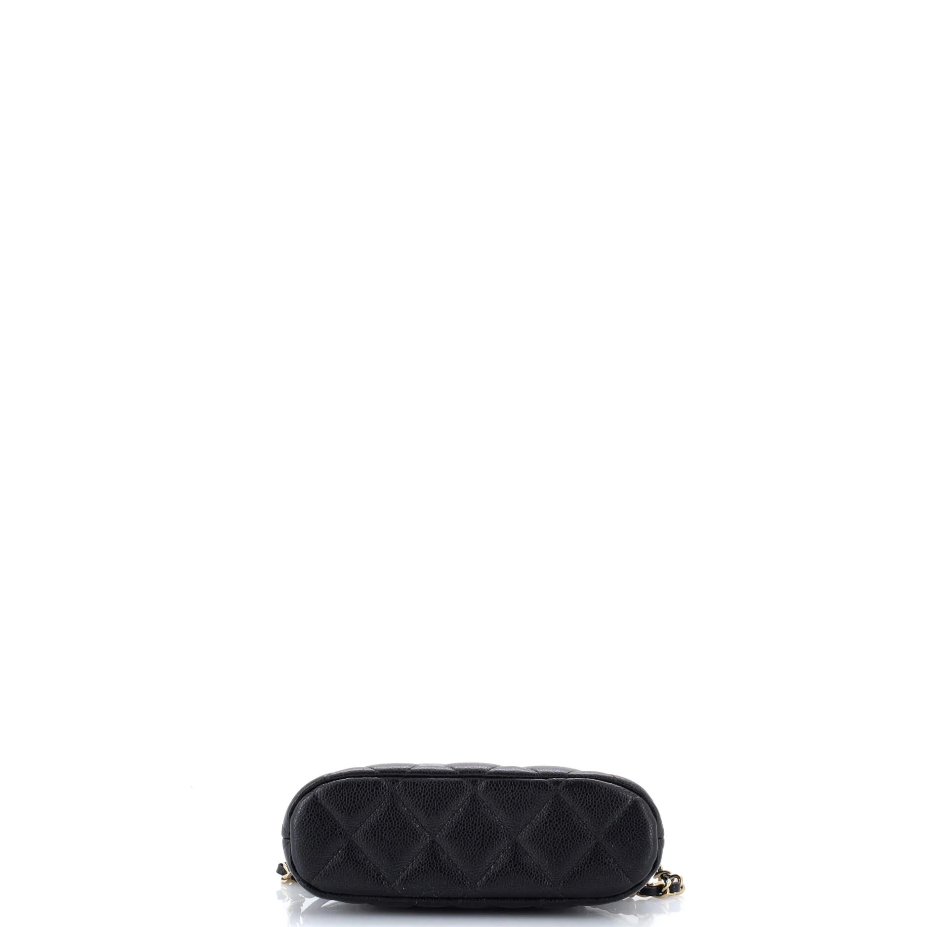 CC Dome Zip Clutch with Chain Quilted Caviar Mini - Image 4