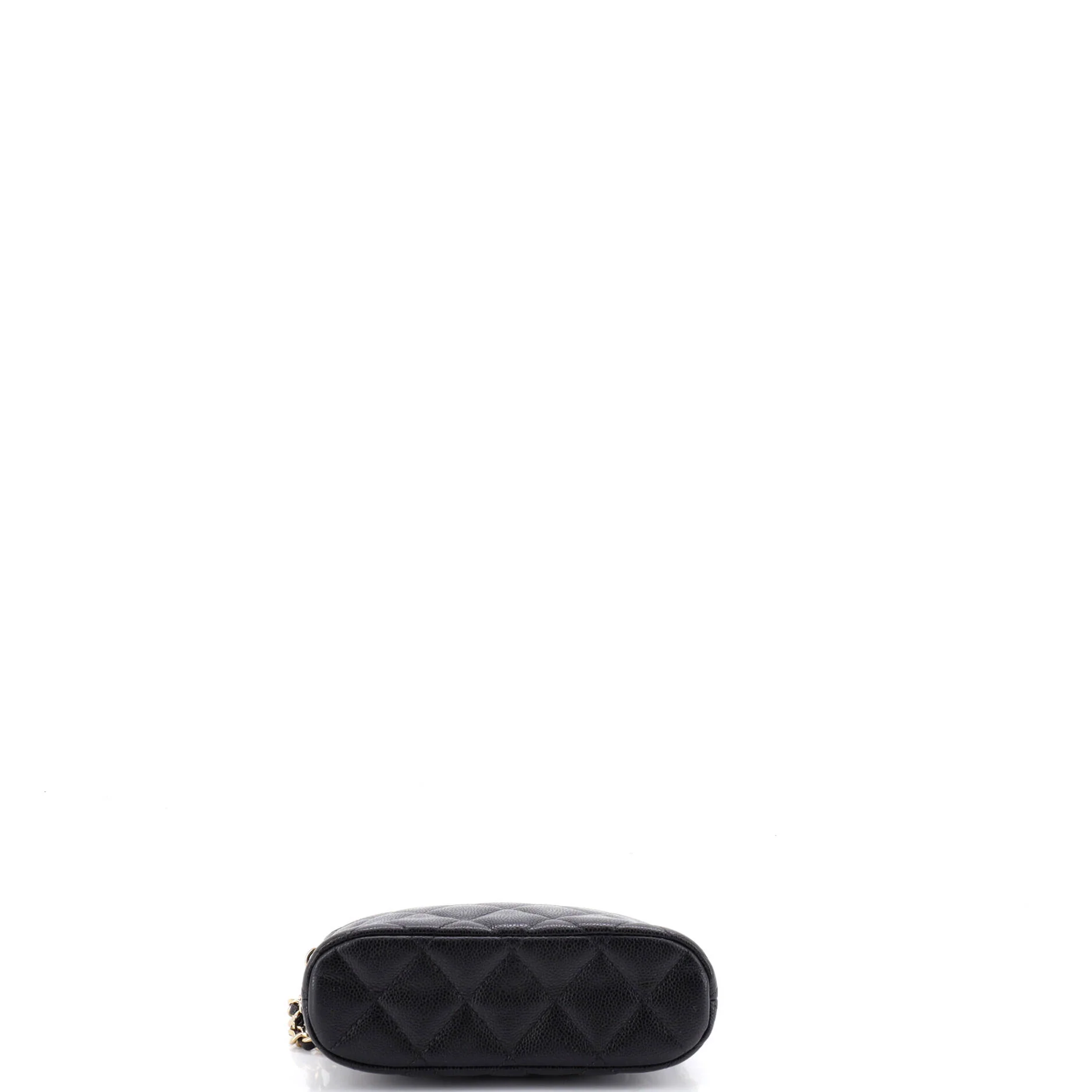 CC Dome Zip Clutch with Chain Quilted Caviar Mini - Image 4