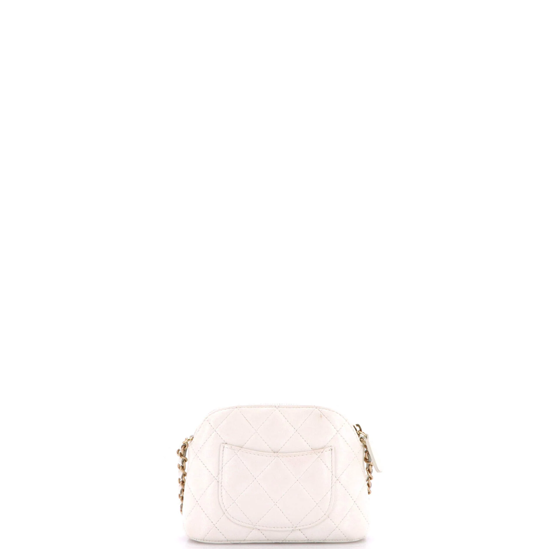 CC Dome Zip Clutch with Chain Quilted Caviar Mini - Image 3