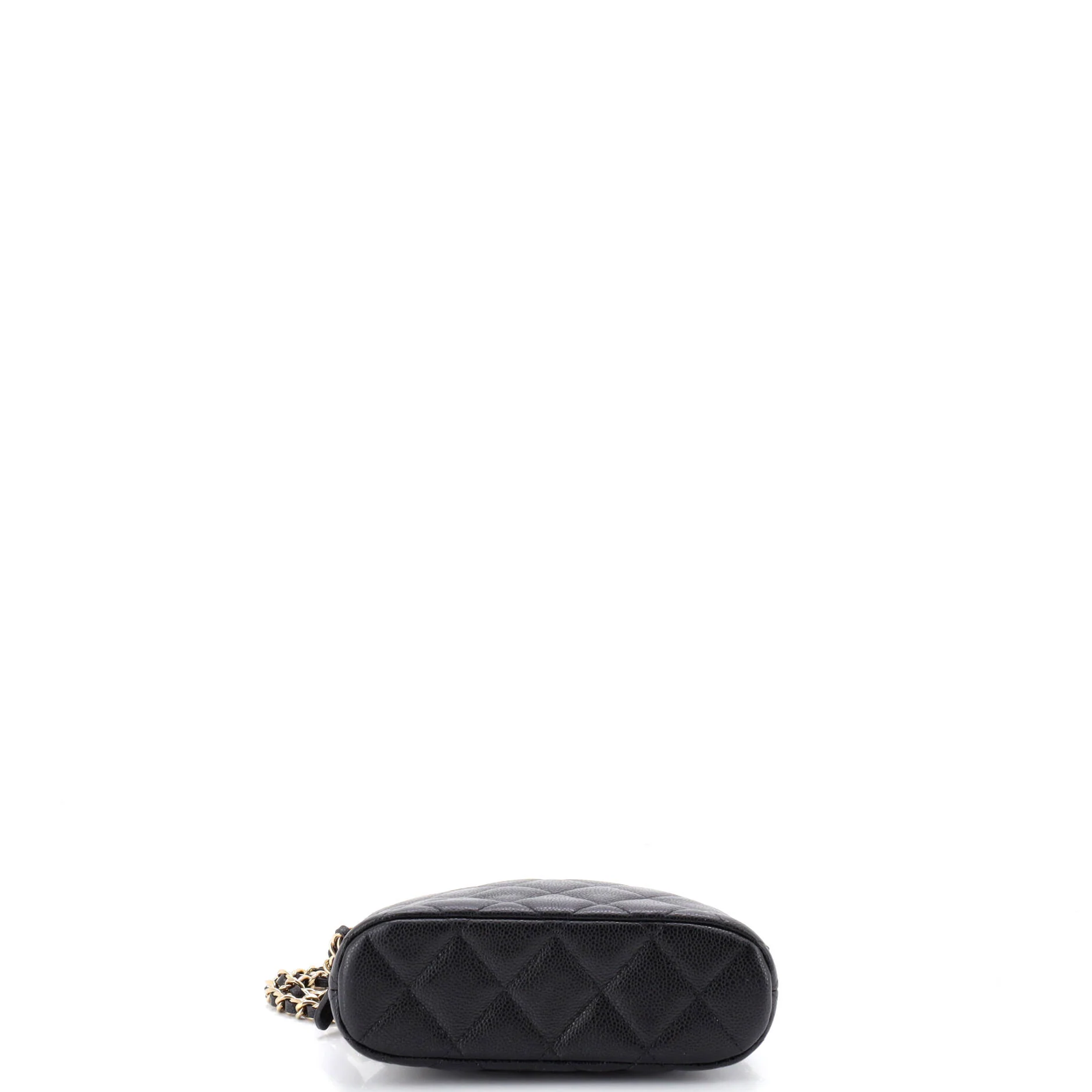 CC Dome Zip Clutch with Chain Quilted Caviar Mini - Image 4