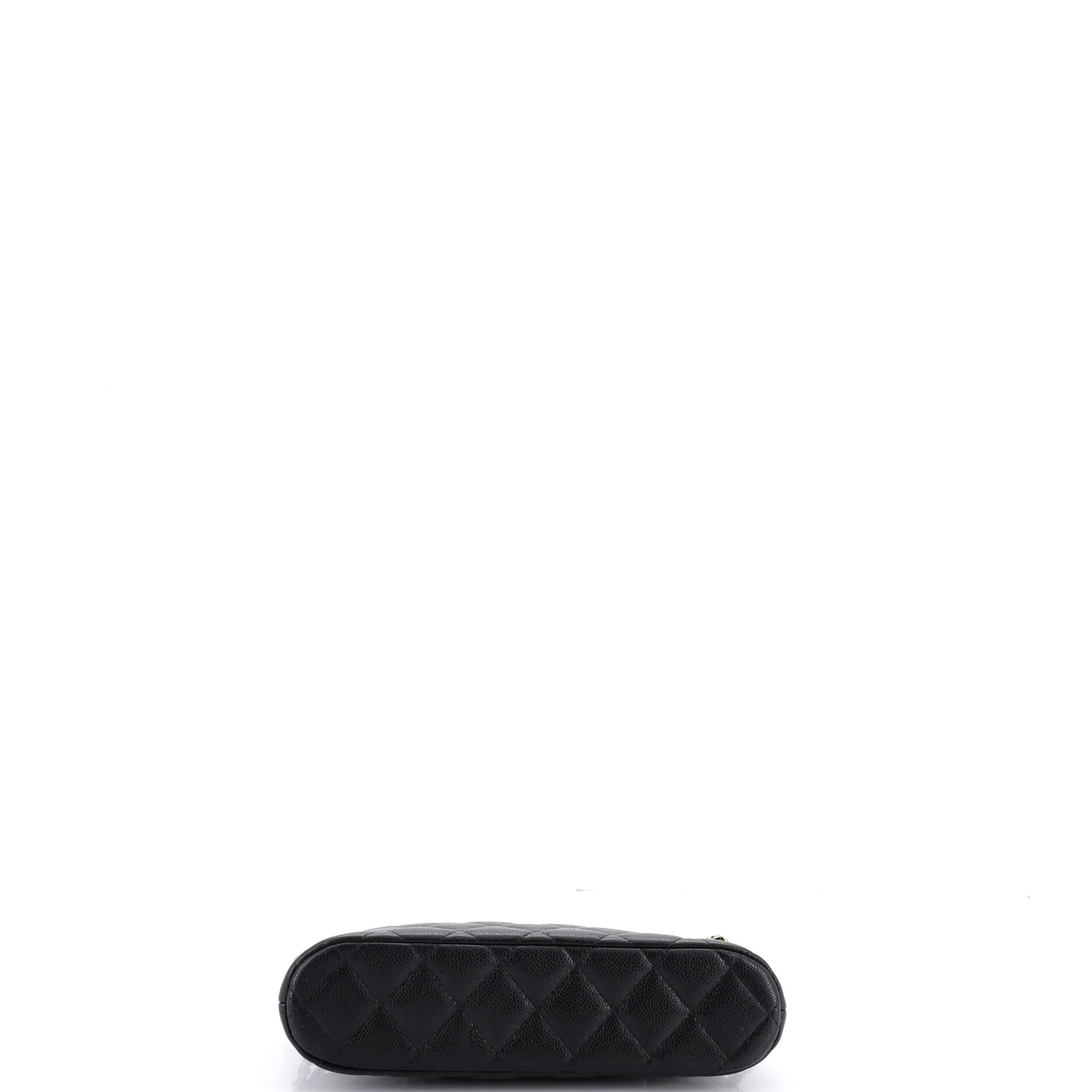 CC Dome Zip Clutch with Chain Quilted Caviar Small - Image 4