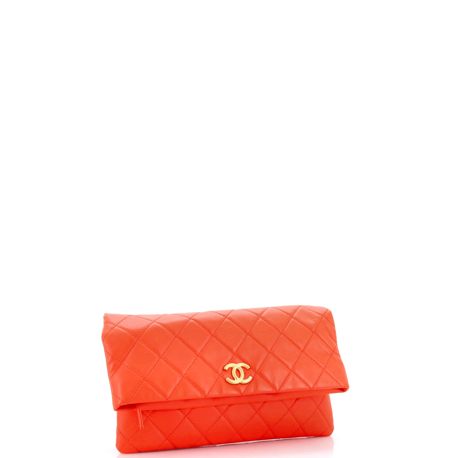 CC Foldover Clutch Quilted Lambskin Large - Image 2