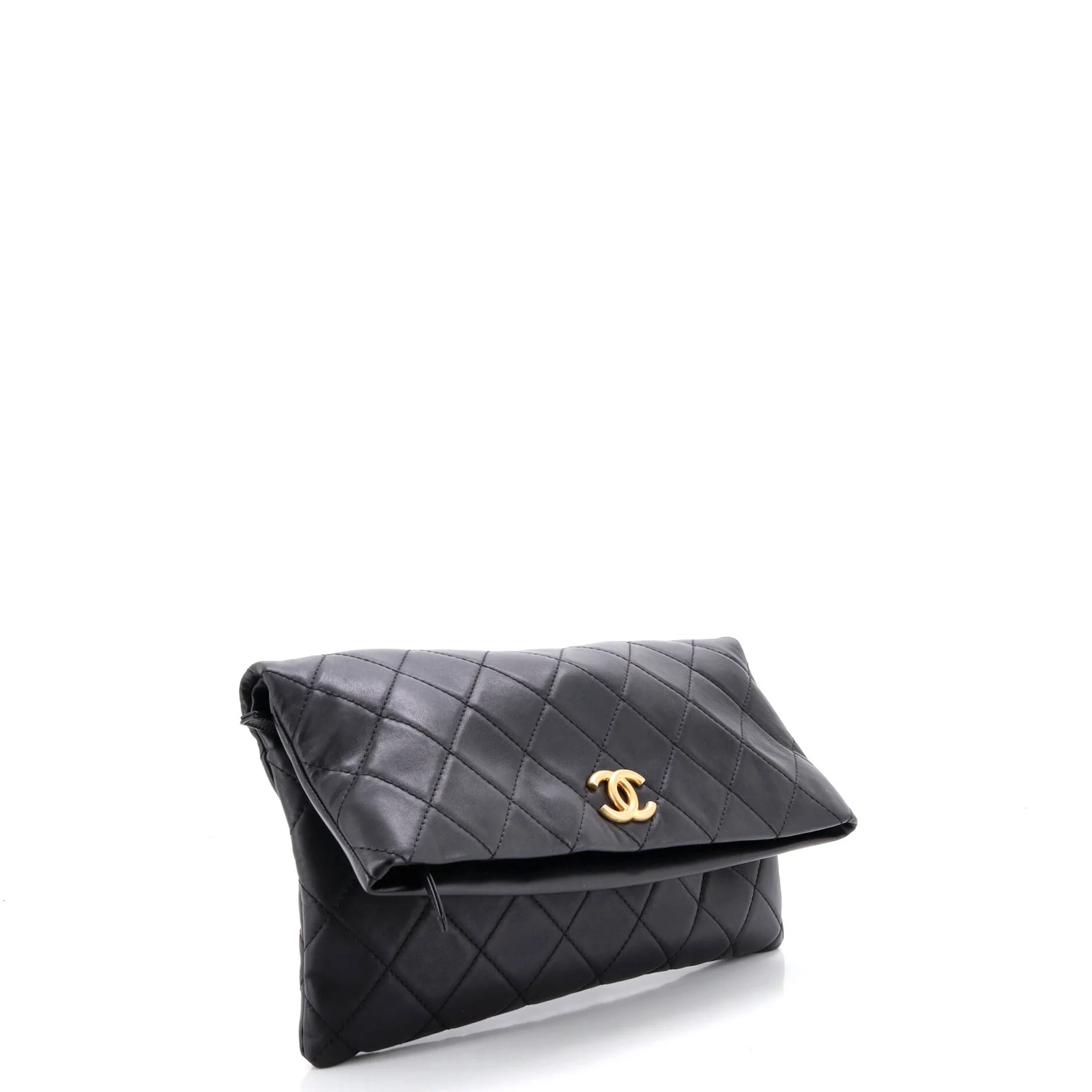 CC Foldover Clutch Quilted Lambskin Large - Image 2
