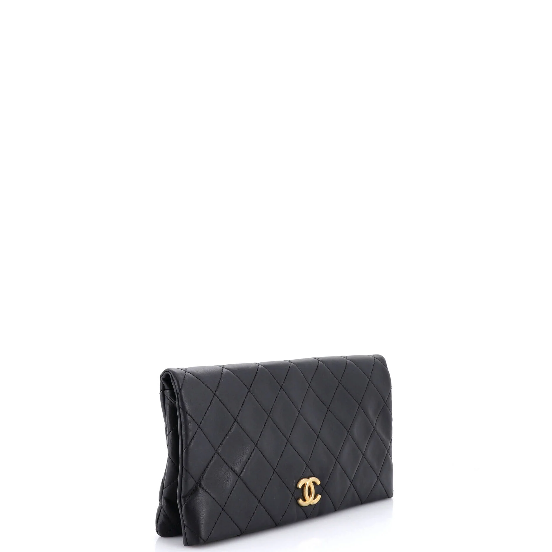 CC Foldover Clutch Quilted Lambskin Large - Image 2