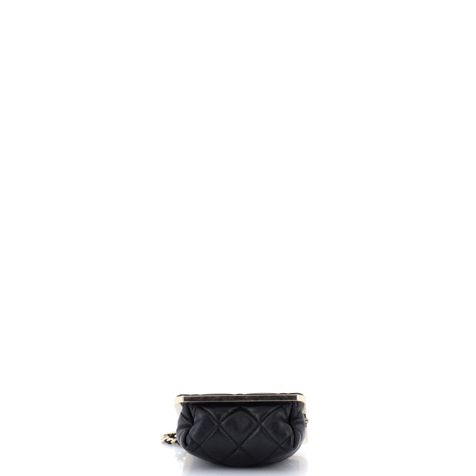 CC Frame Clutch with Chain Quilted Lambskin and Plexiglass - Image 4