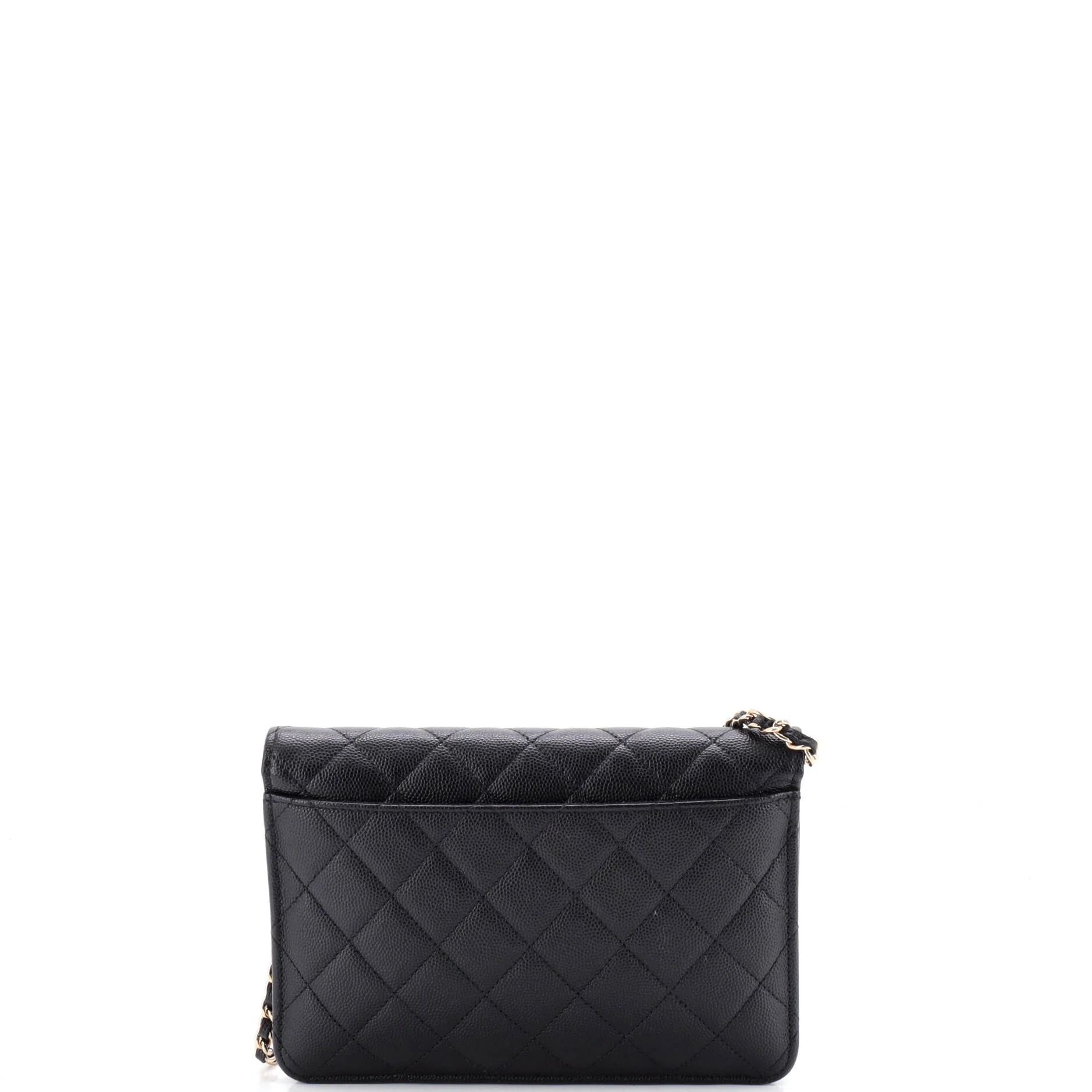 CC Full Flap Wallet on Chain Quilted Caviar - Image 3