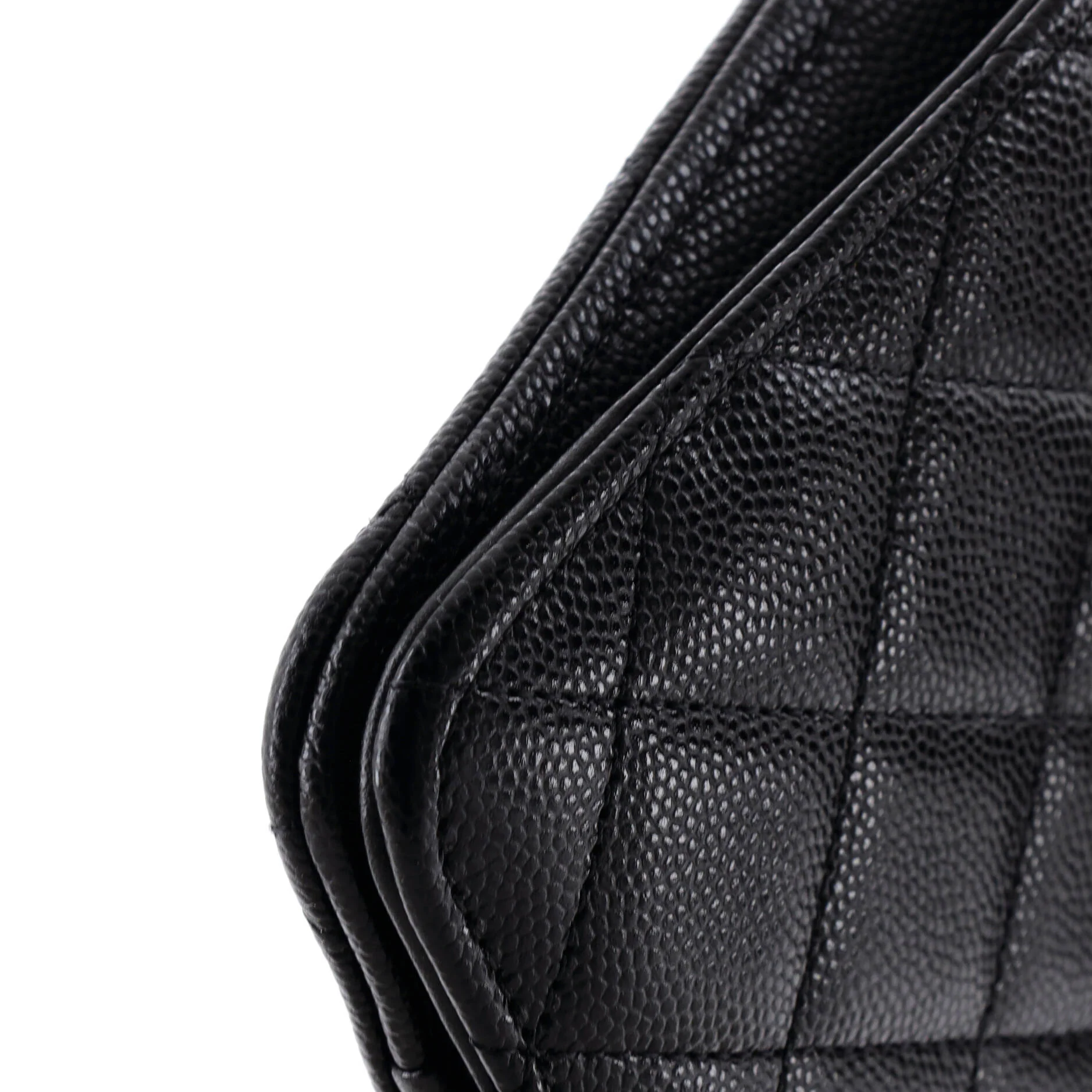 CC Full Flap Wallet on Chain Quilted Caviar - Image 6