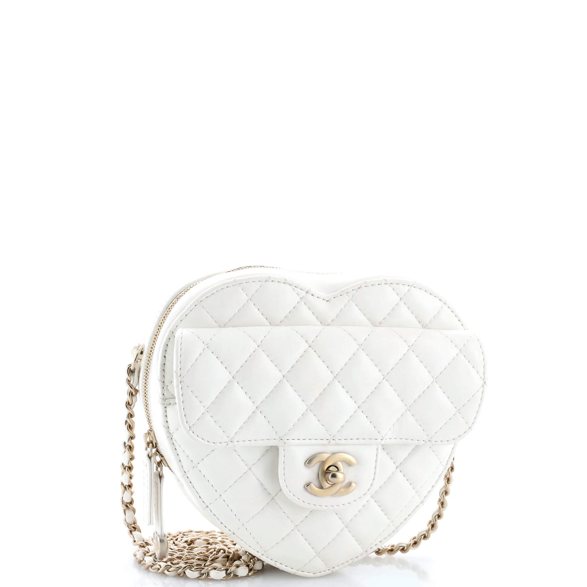 CC in Love Heart Bag Quilted Lambskin - Image 2