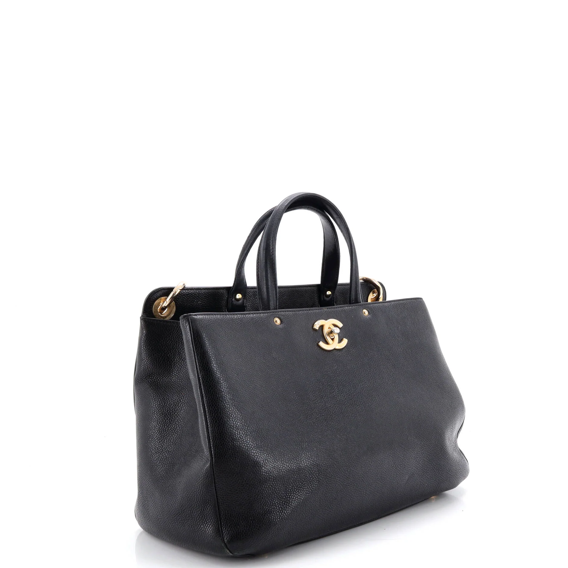 CC Lock Shopping Tote Caviar Large - Image 3