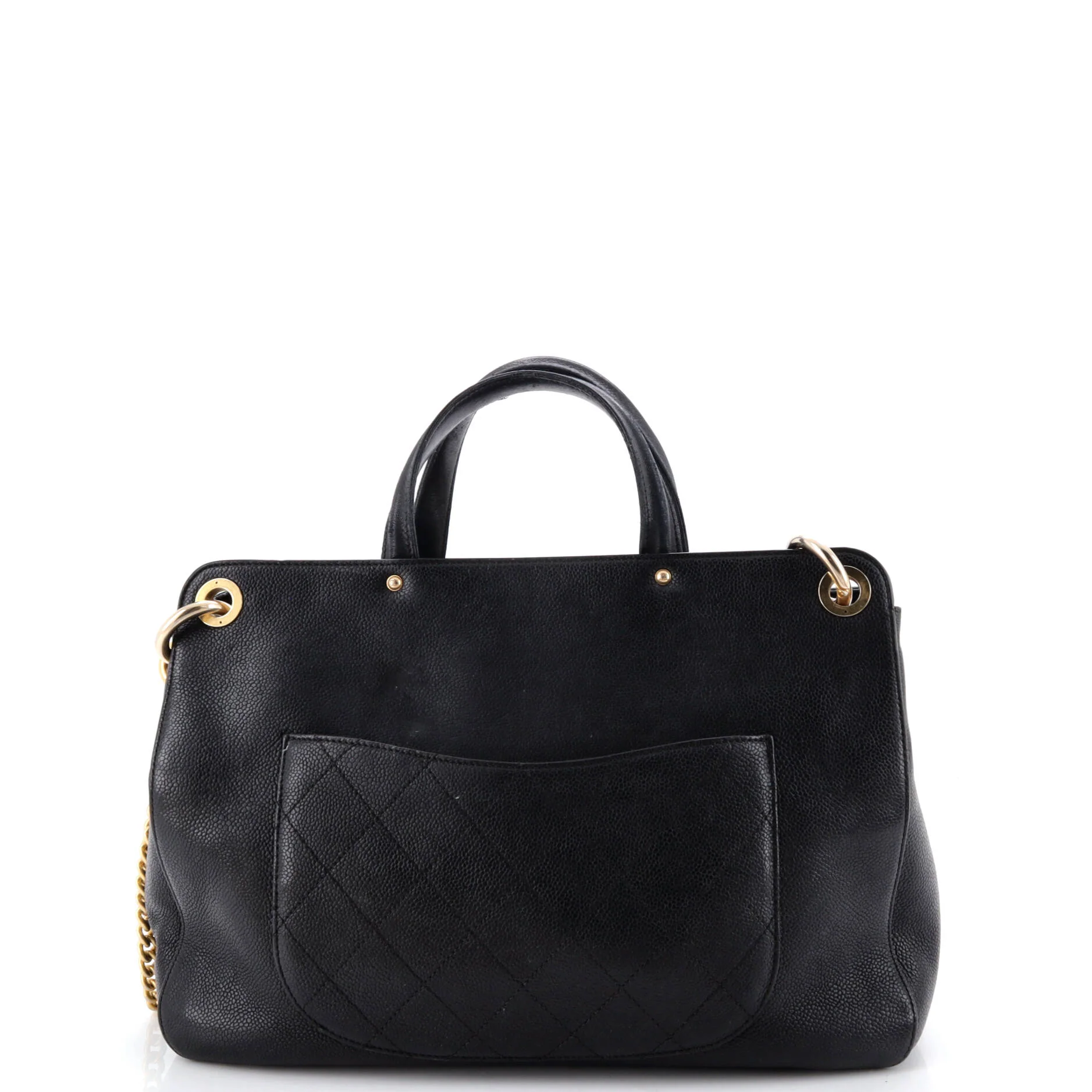 CC Lock Shopping Tote Caviar Large - Image 4