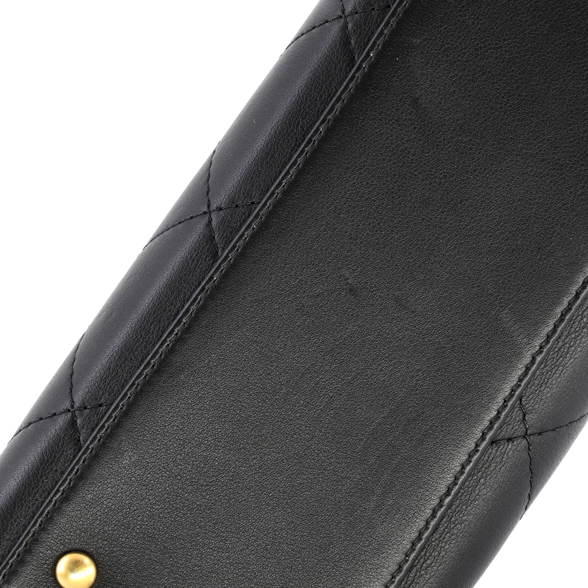 CC Top Handle Flap Bag Quilted Calfskin Large - Image 6