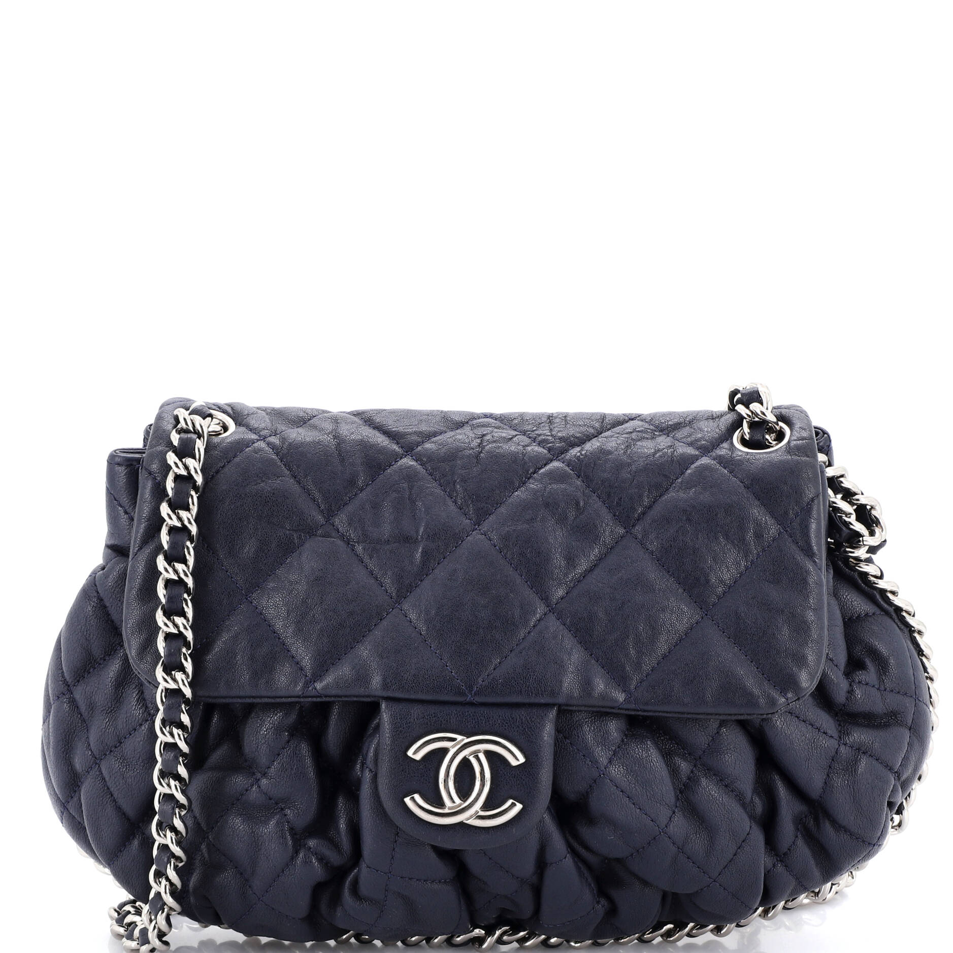 Chain Around Flap Bag Quilted Leather Medium