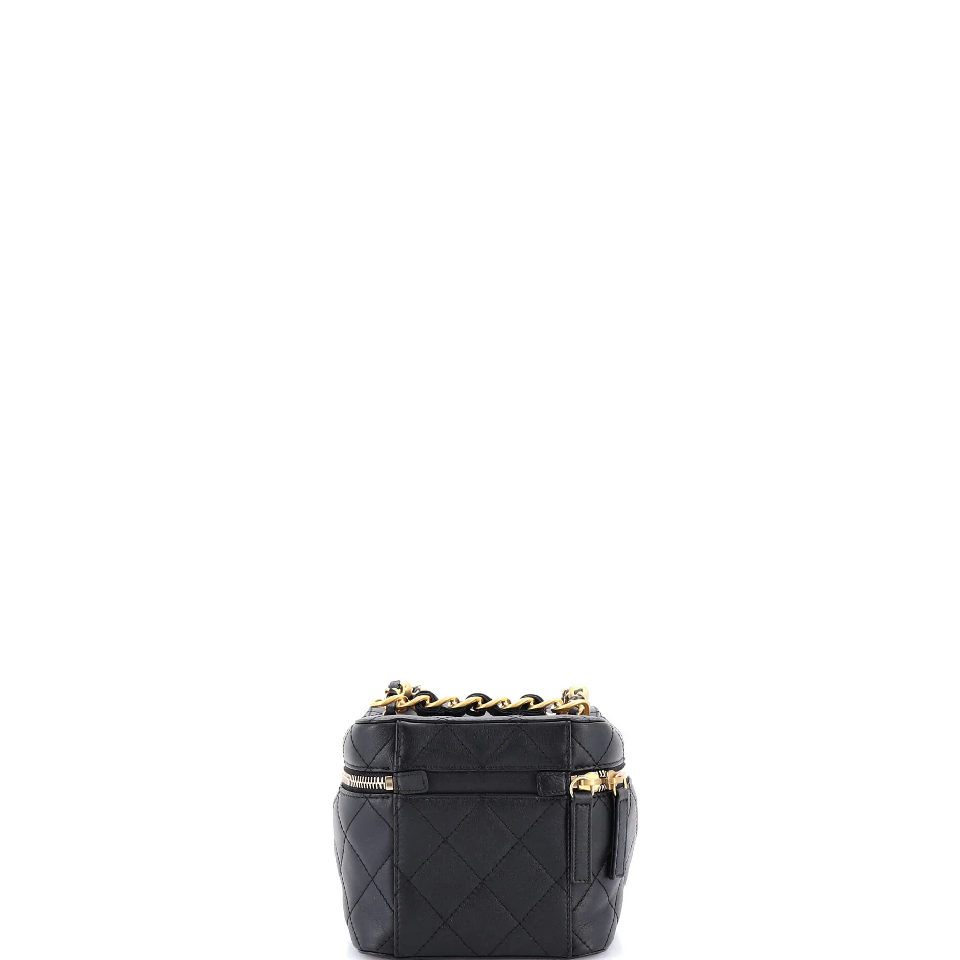 Chain Bar Vanity Case with Chain Quilted Calfskin Small - Image 3