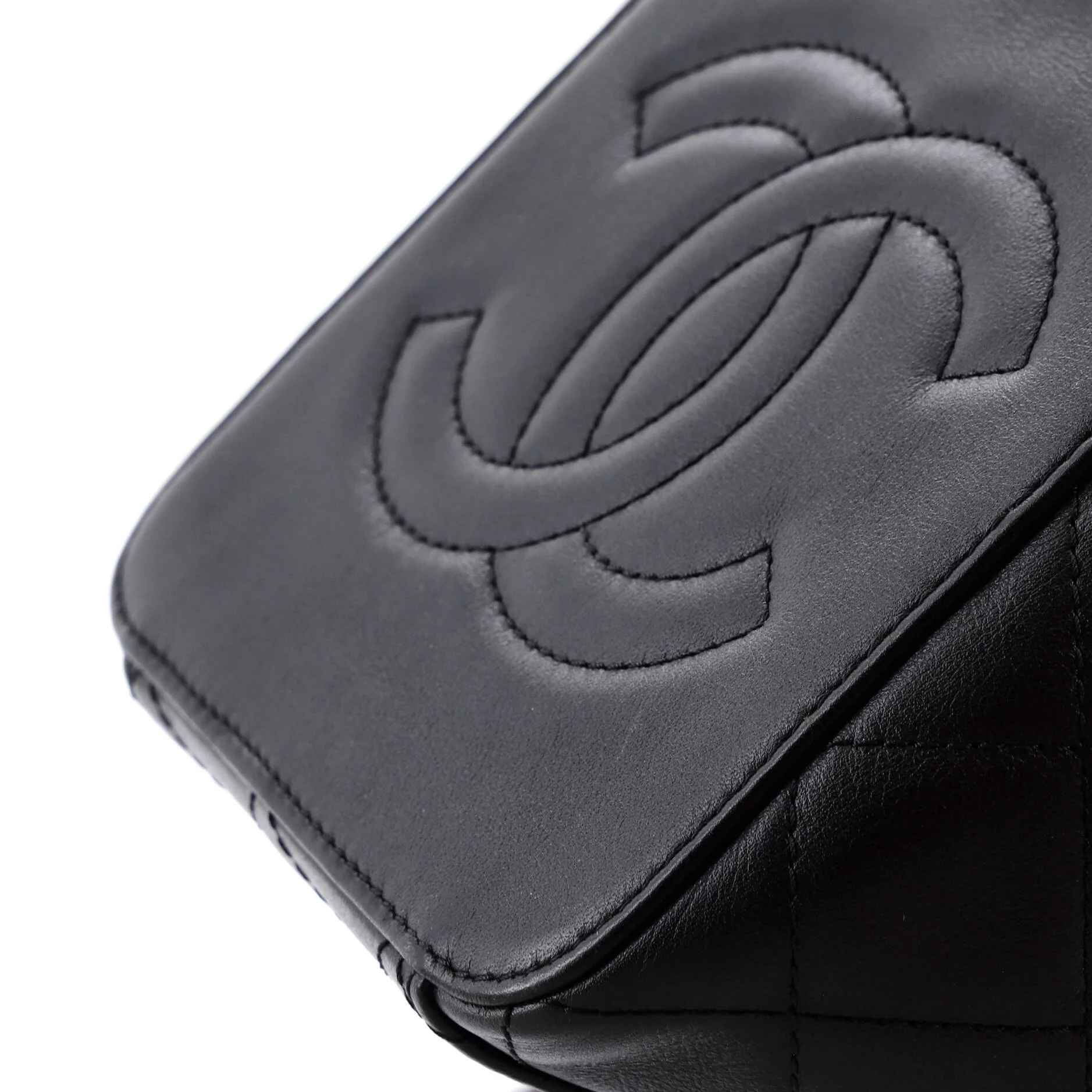 Chain Bar Vanity Case with Chain Quilted Calfskin Small - Image 7