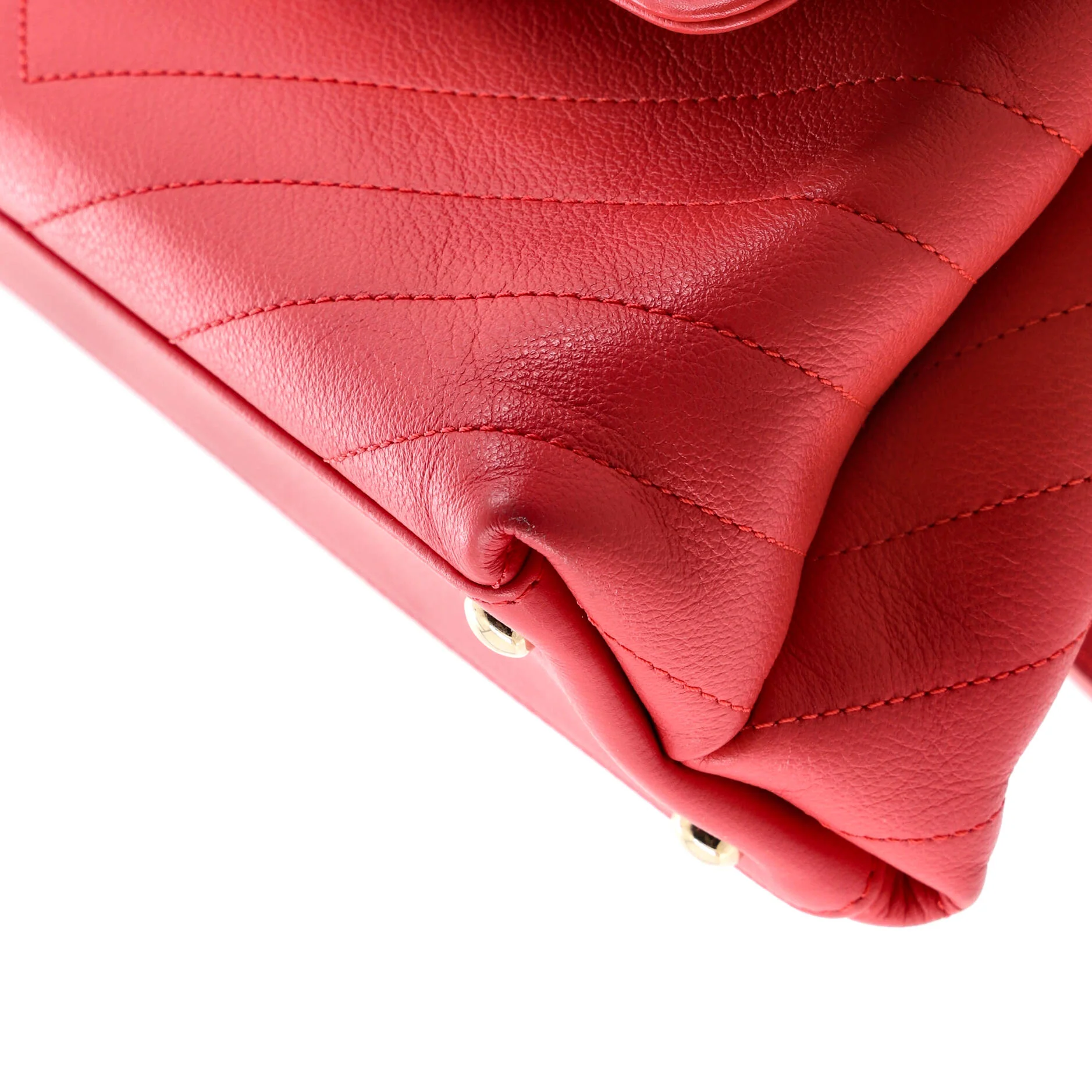 Chevron Chic Top Handle Bag Chevron Calfskin Small - Image 6