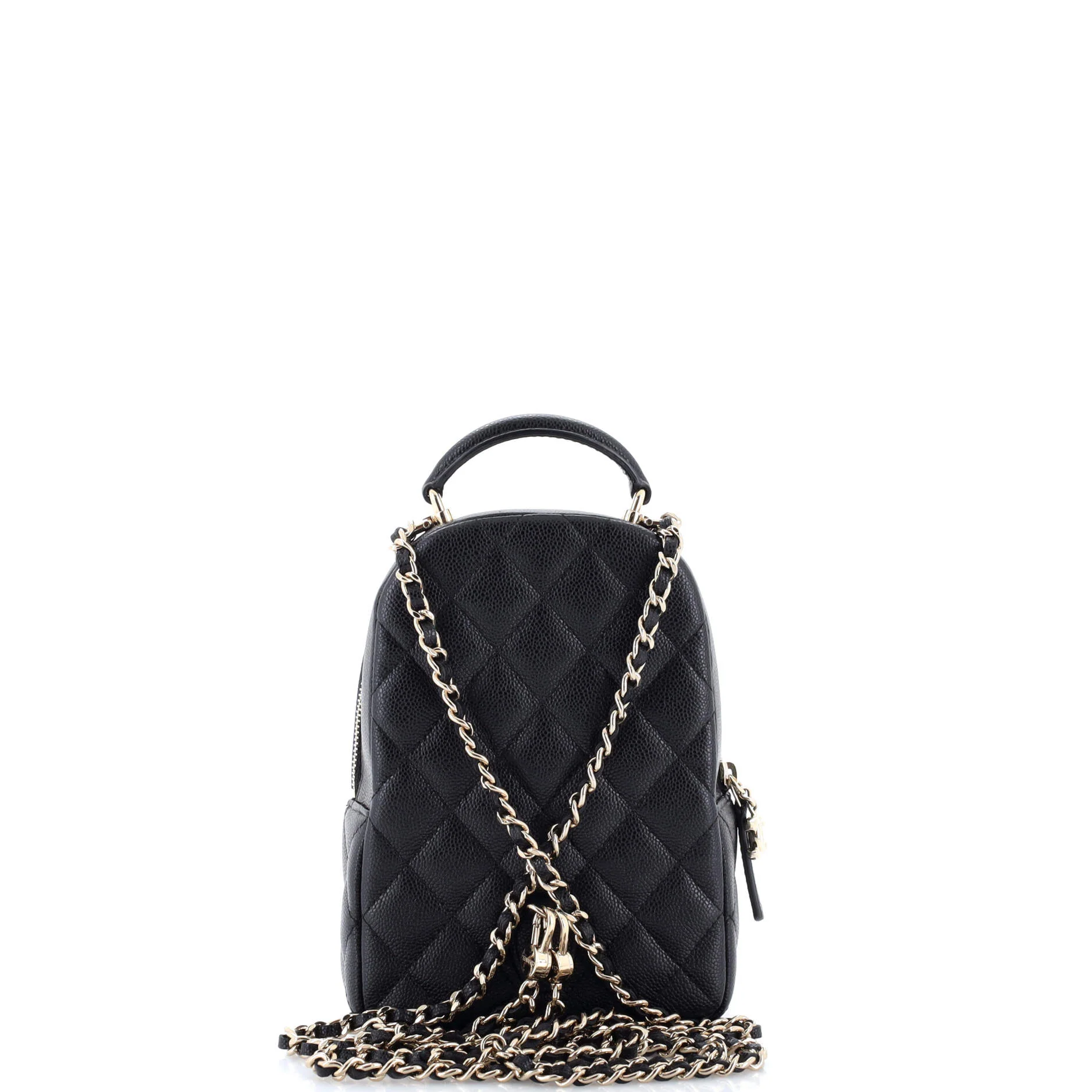 Classic CC Chain Pocket Backpack Quilted Caviar Mini - Image 4