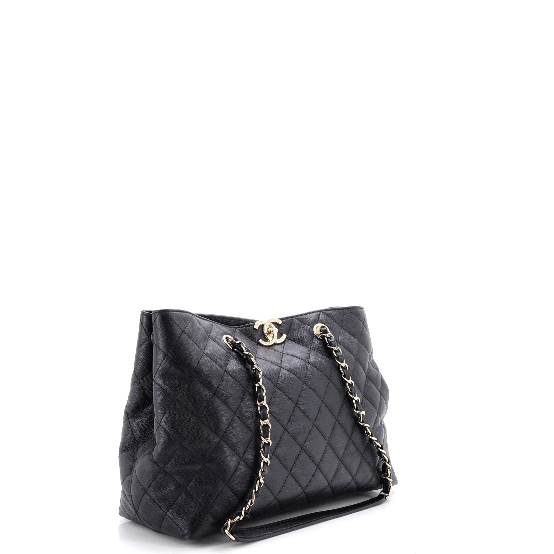 Classic CC Shopping Tote Quilted Caviar Medium - Image 2