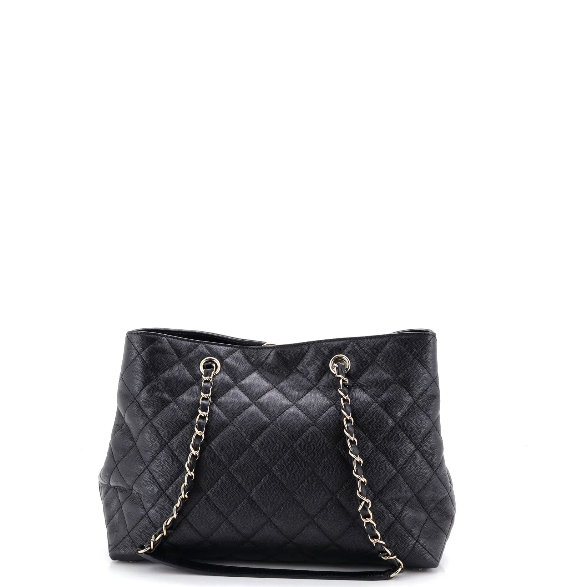 Classic CC Shopping Tote Quilted Caviar Medium - Image 3