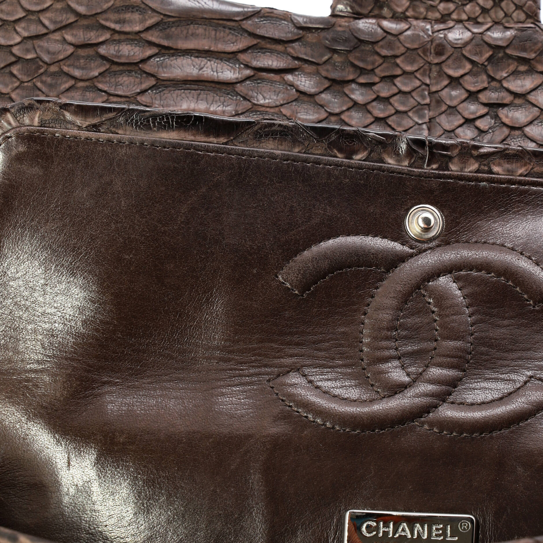 Classic Double Flap Bag Python Medium - Image 6