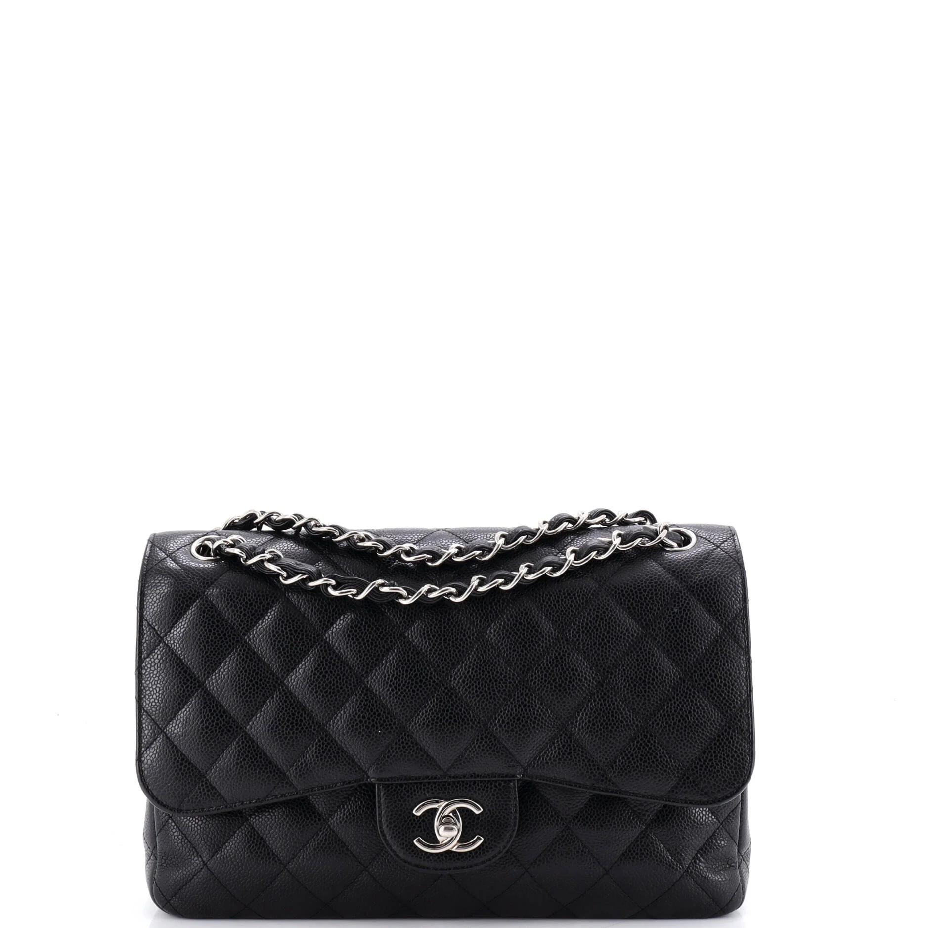 Classic Double Flap Bag Quilted Caviar Jumbo