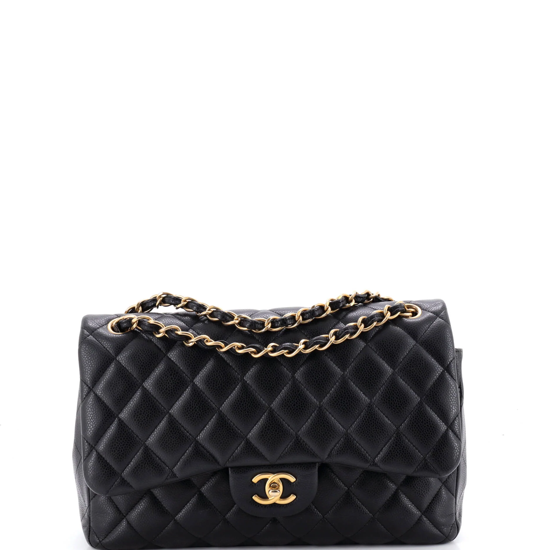Classic Double Flap Bag Quilted Caviar Jumbo