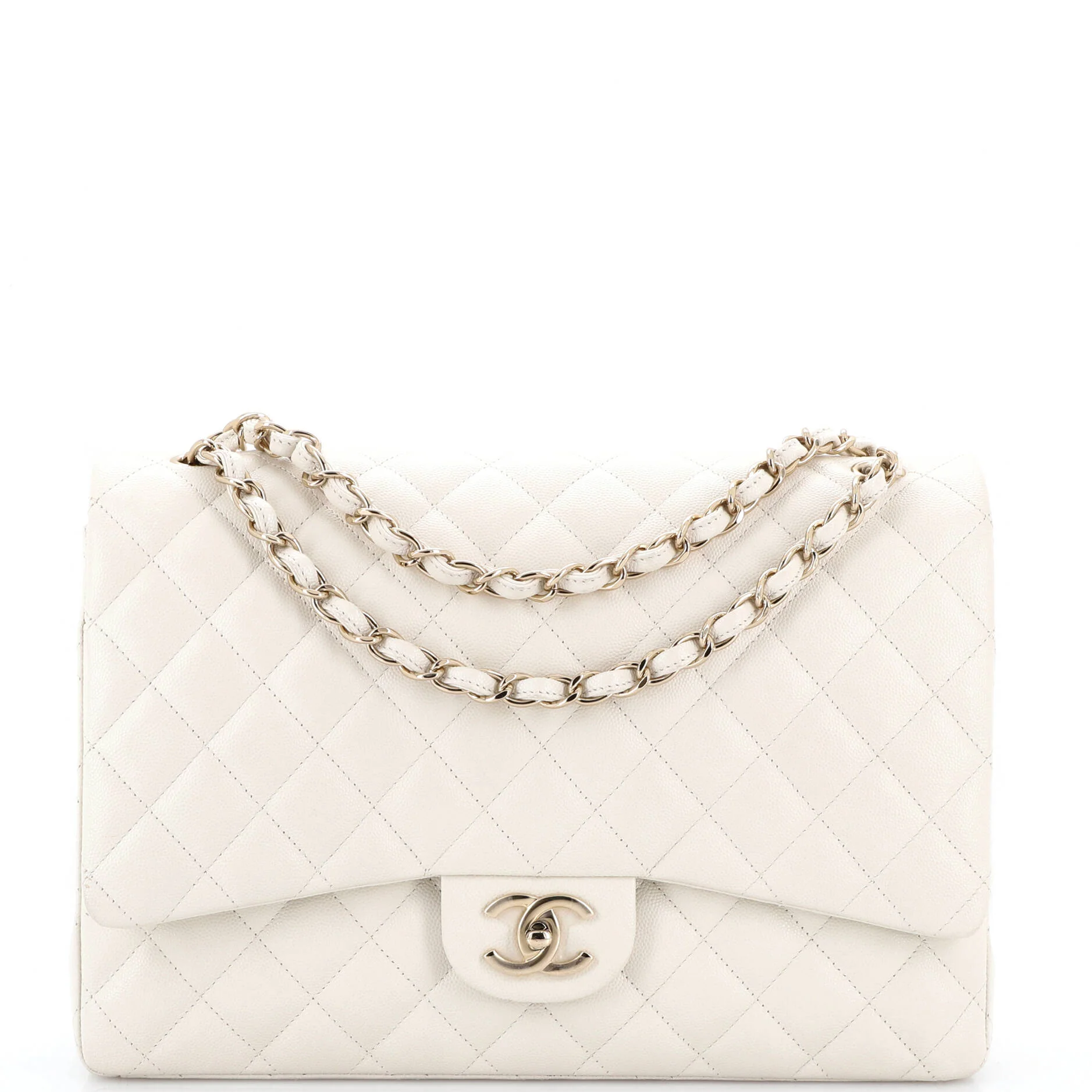 Classic Double Flap Bag Quilted Caviar Maxi