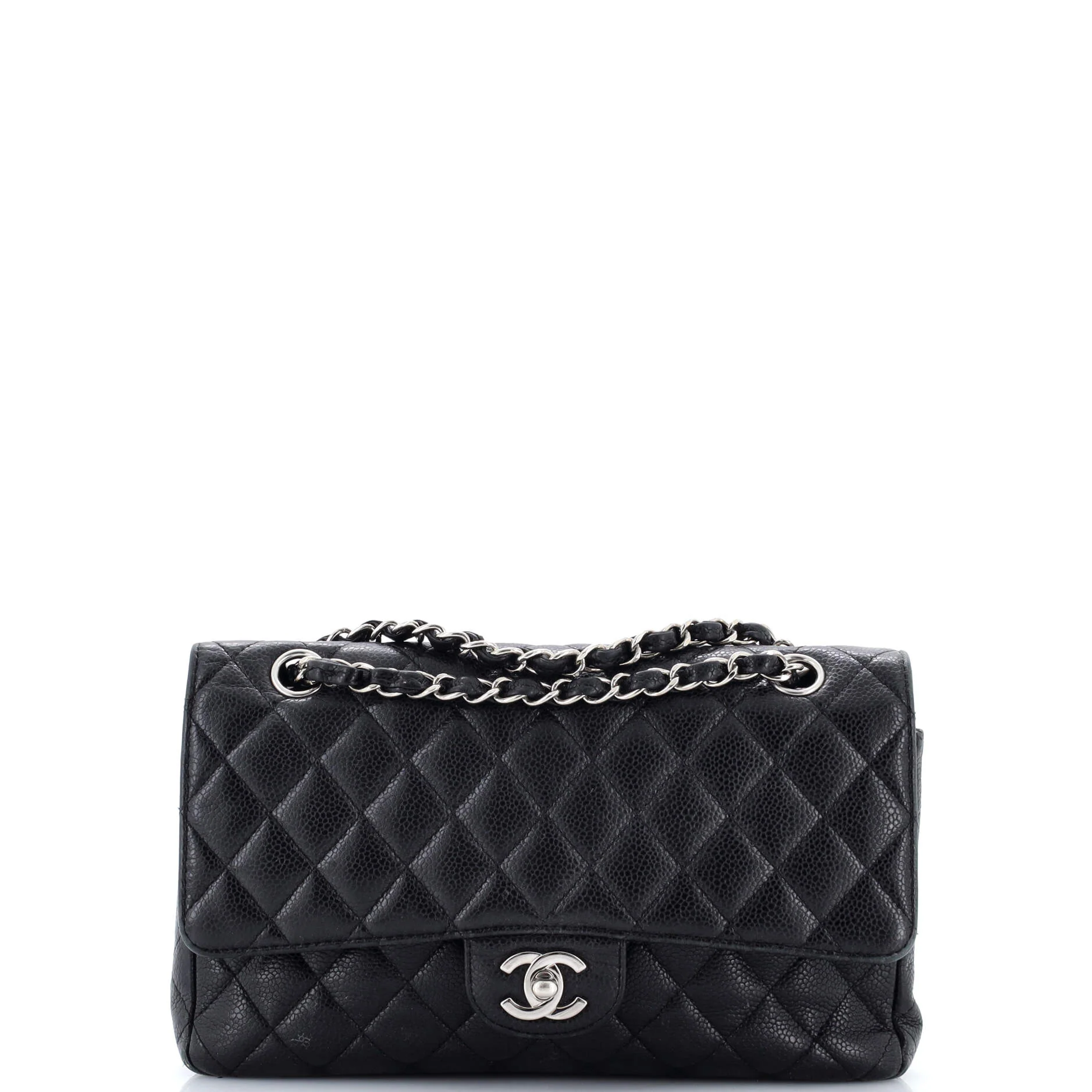 Classic Double Flap Bag Quilted Caviar Medium