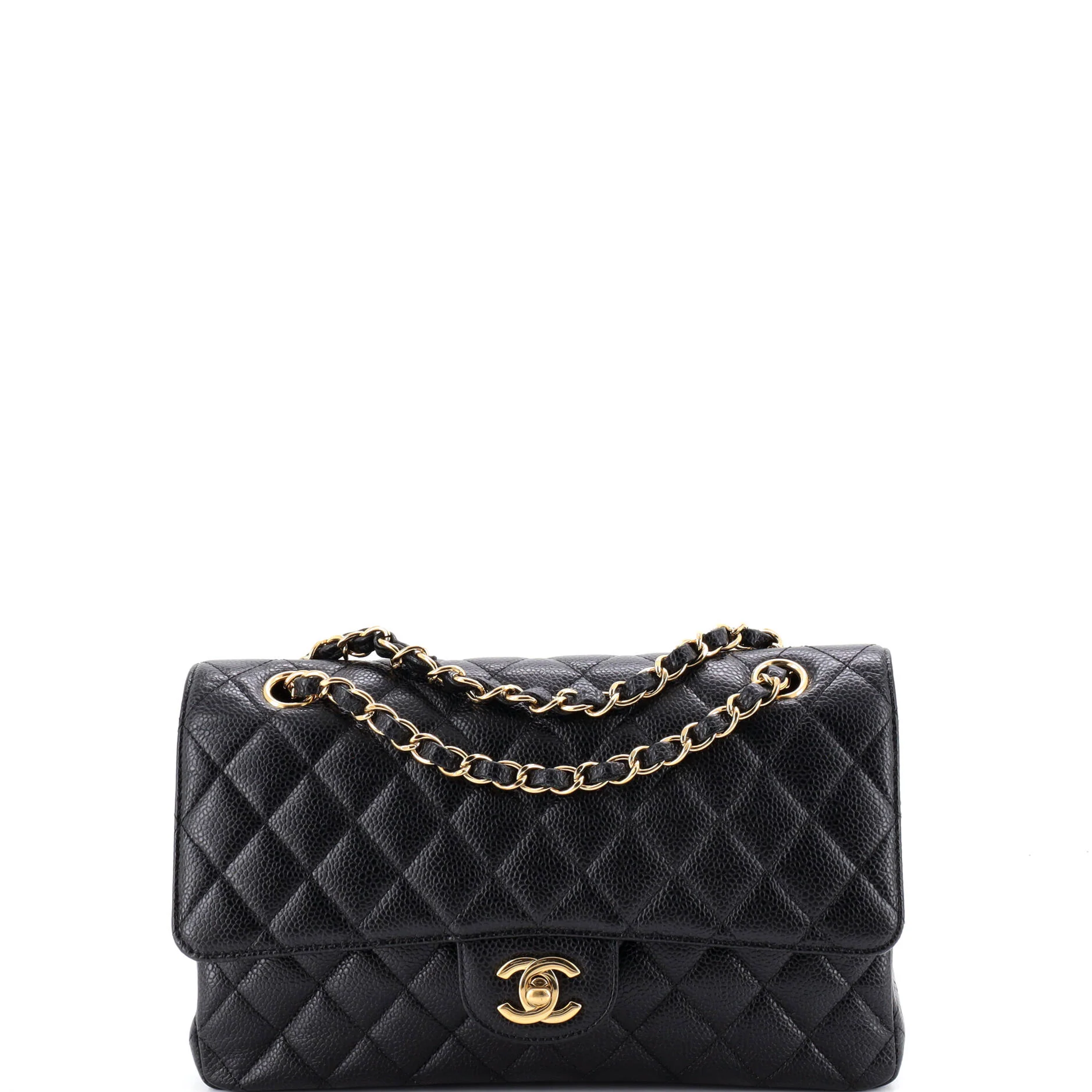 Classic Double Flap Bag Quilted Caviar Medium