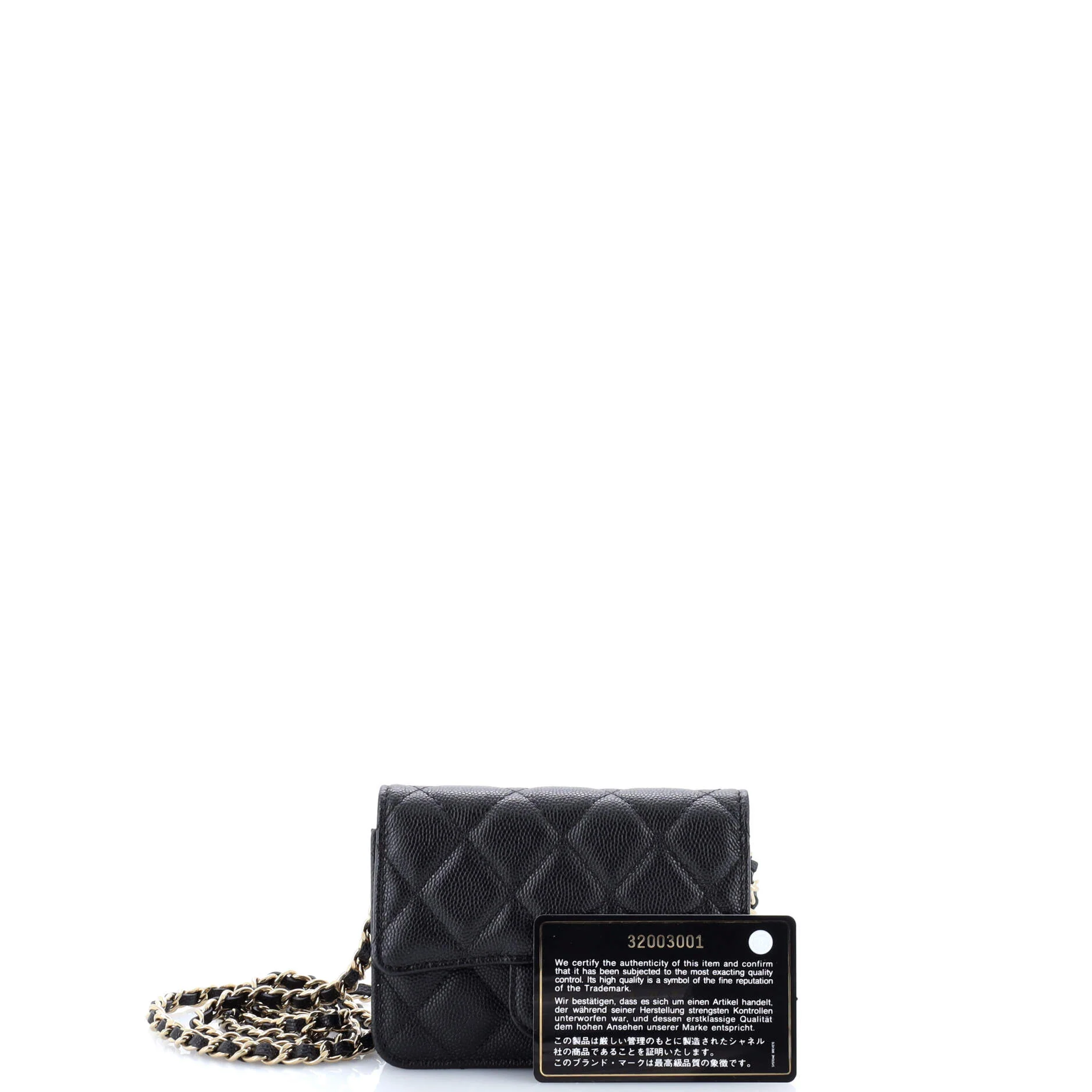 Classic Flap Clutch with Chain Quilted Caviar Small - Image 2