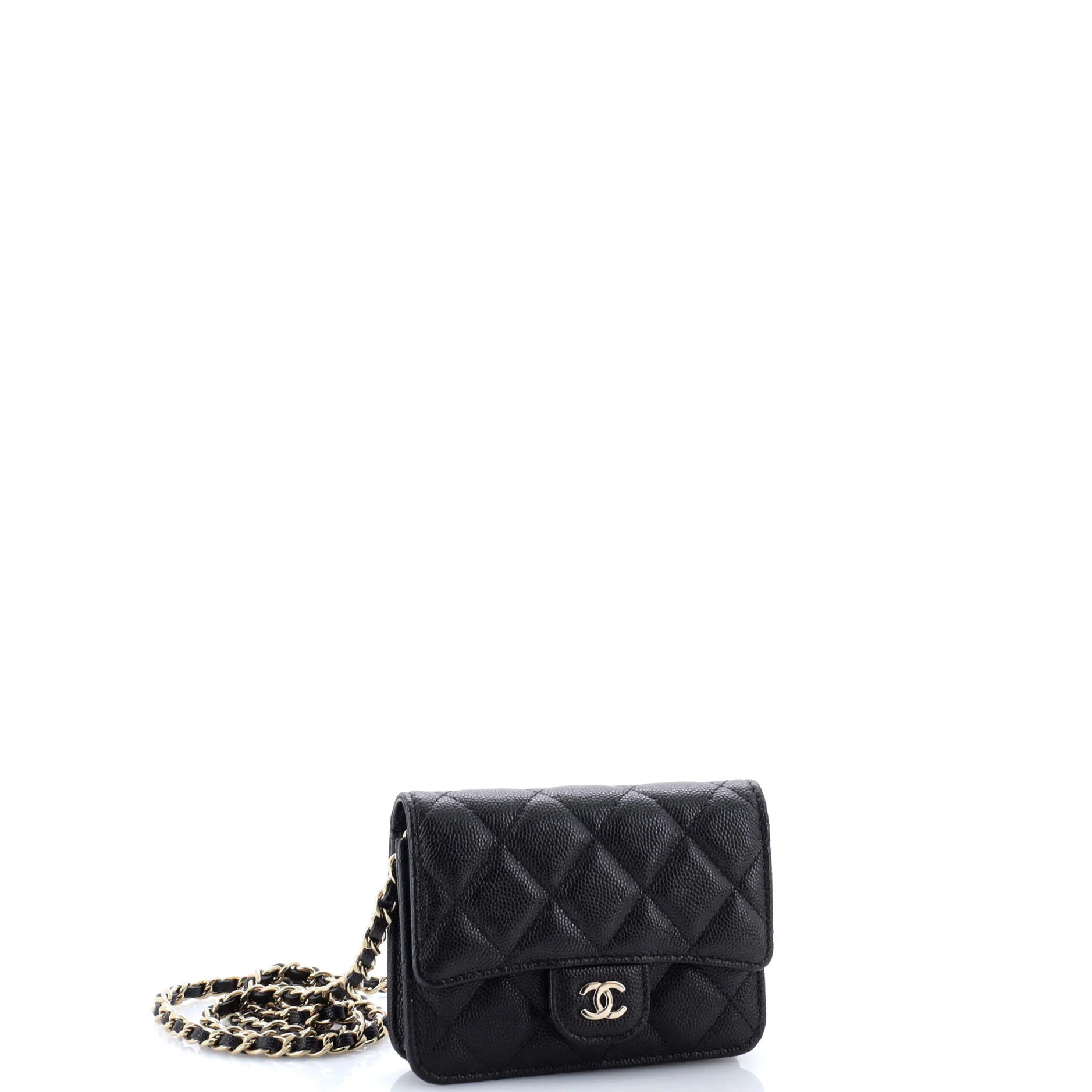 Classic Flap Clutch with Chain Quilted Caviar Small - Image 3