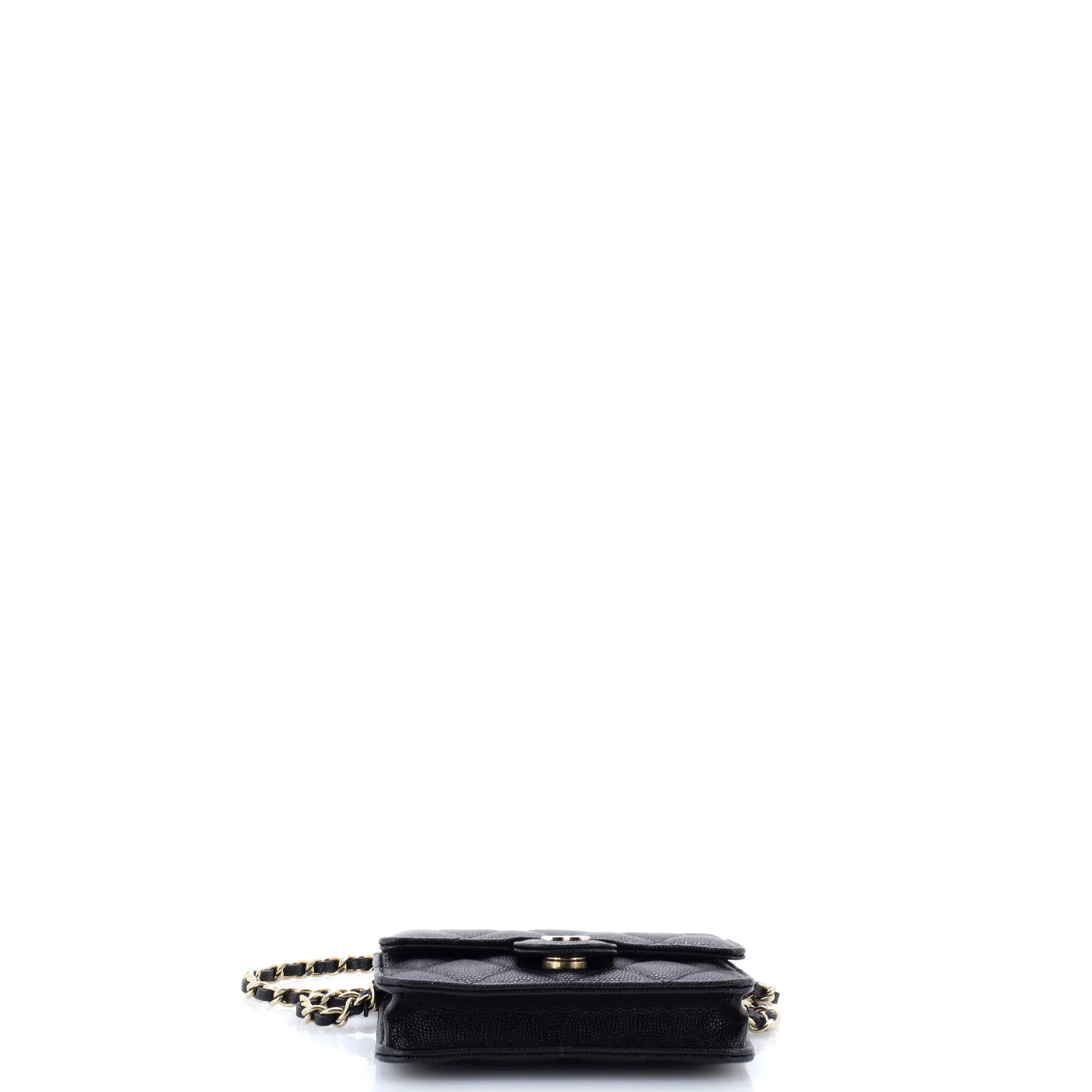 Classic Flap Clutch with Chain Quilted Caviar Small - Image 5