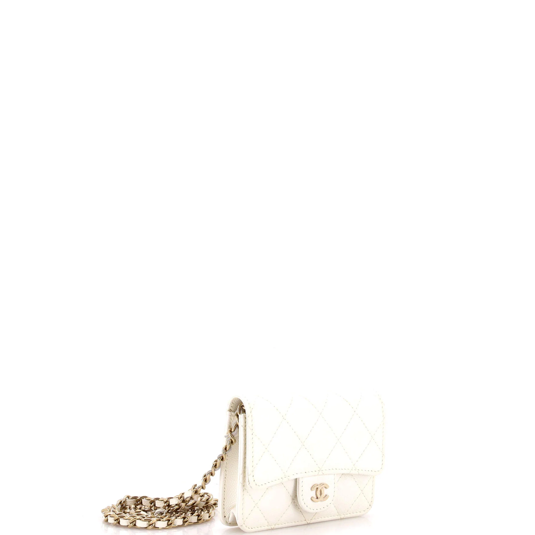 Classic Flap Clutch with Chain Quilted Caviar Small - Image 2