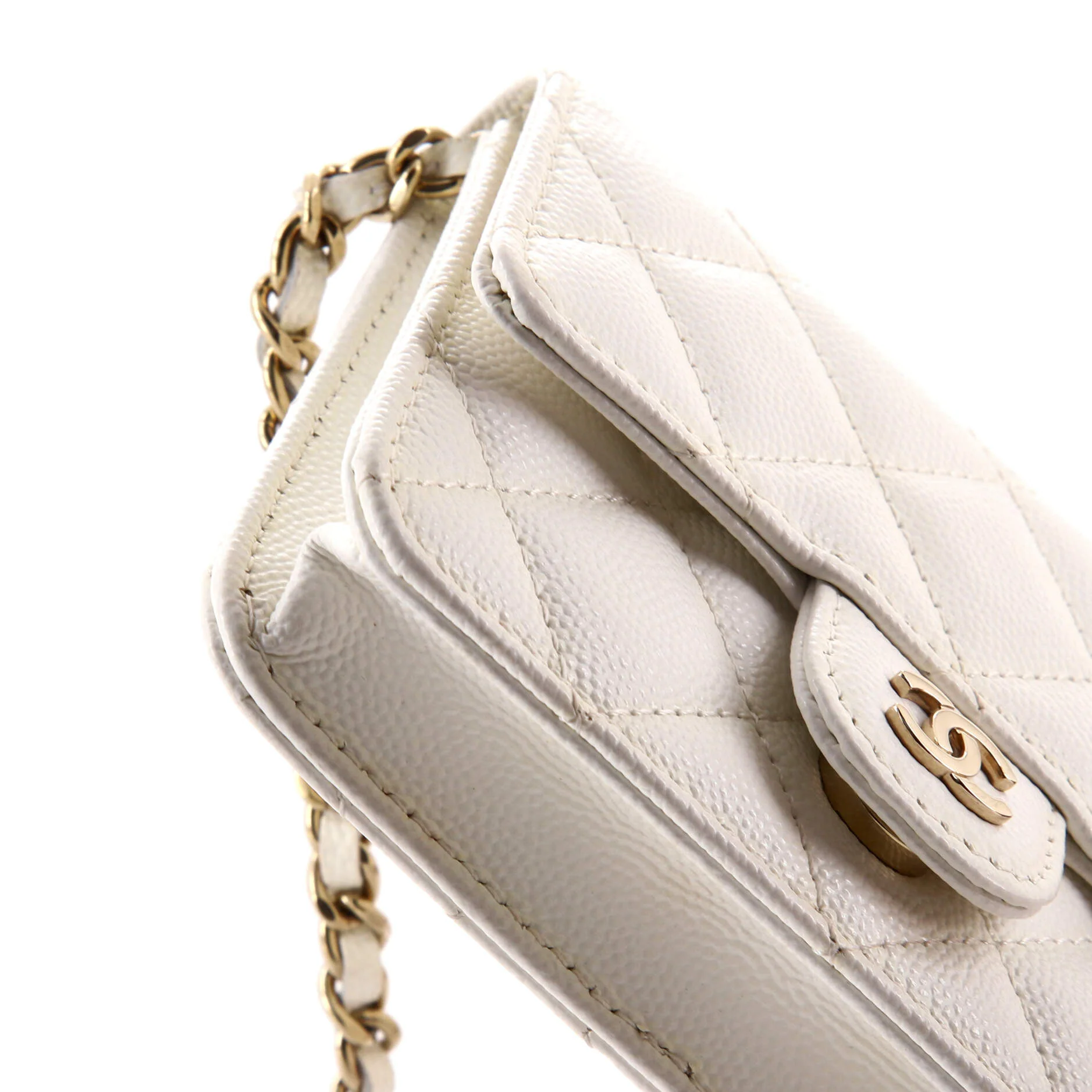 Classic Flap Clutch with Chain Quilted Caviar Small - Image 6