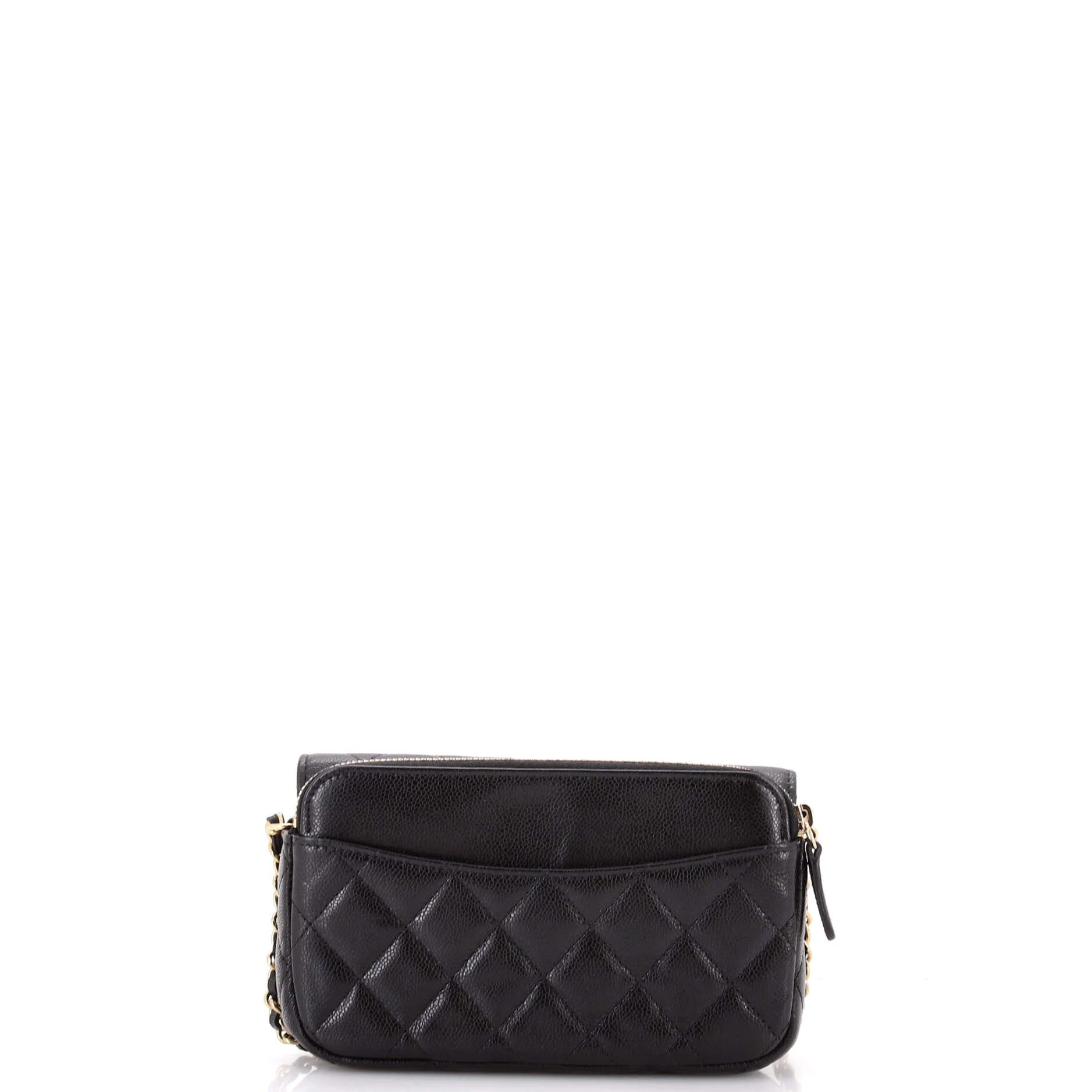 Classic Flap Phone Holder with Chain Quilted Caviar - Image 3