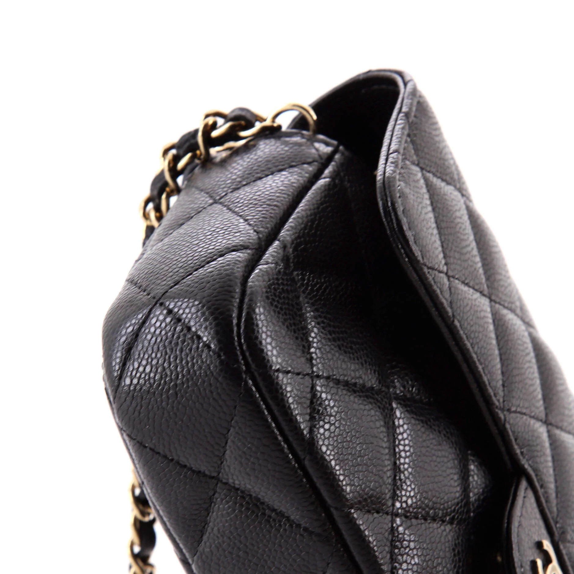 Classic Flap Phone Holder with Chain Quilted Caviar - Image 6