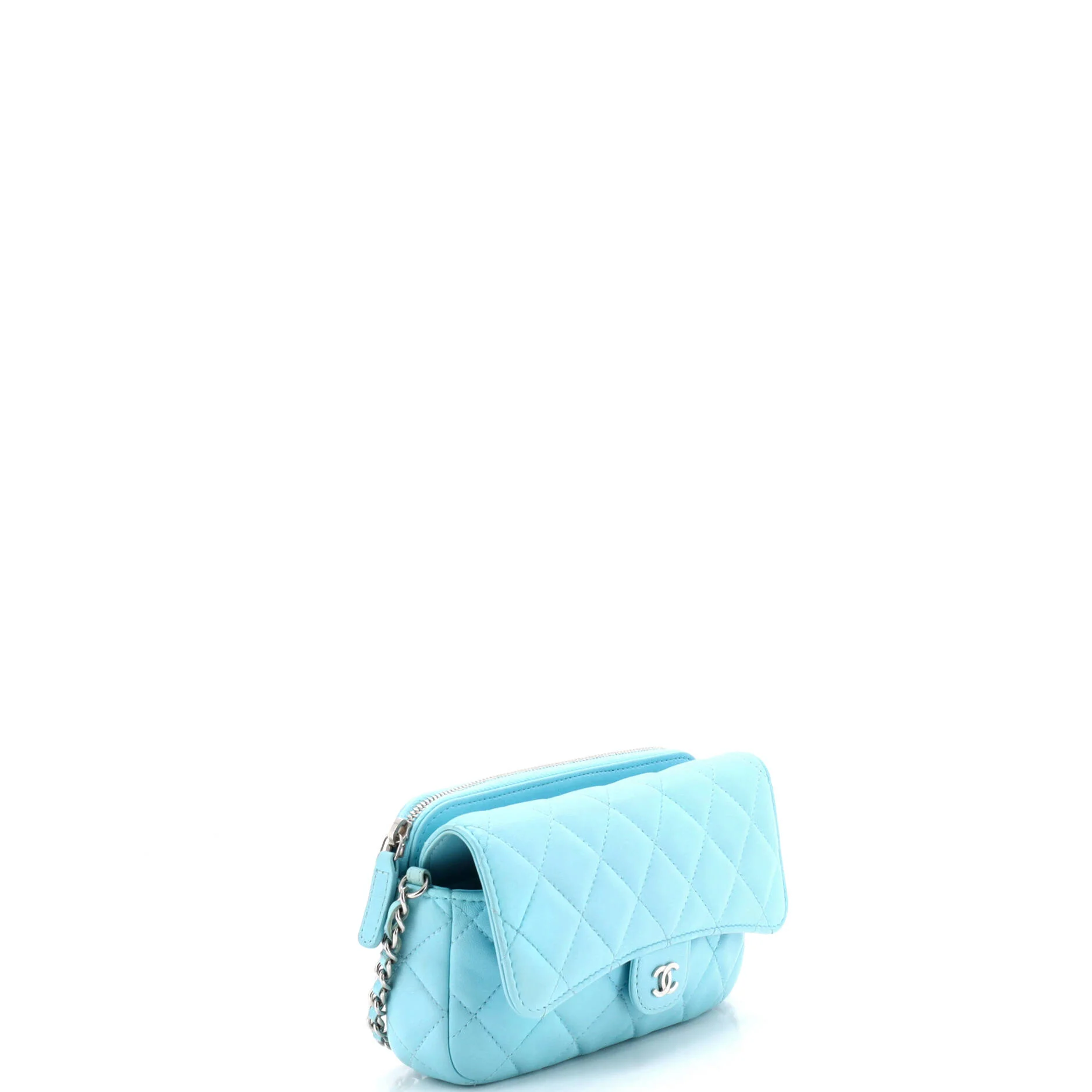 Classic Flap Phone Holder with Chain Quilted Lambskin - Image 3