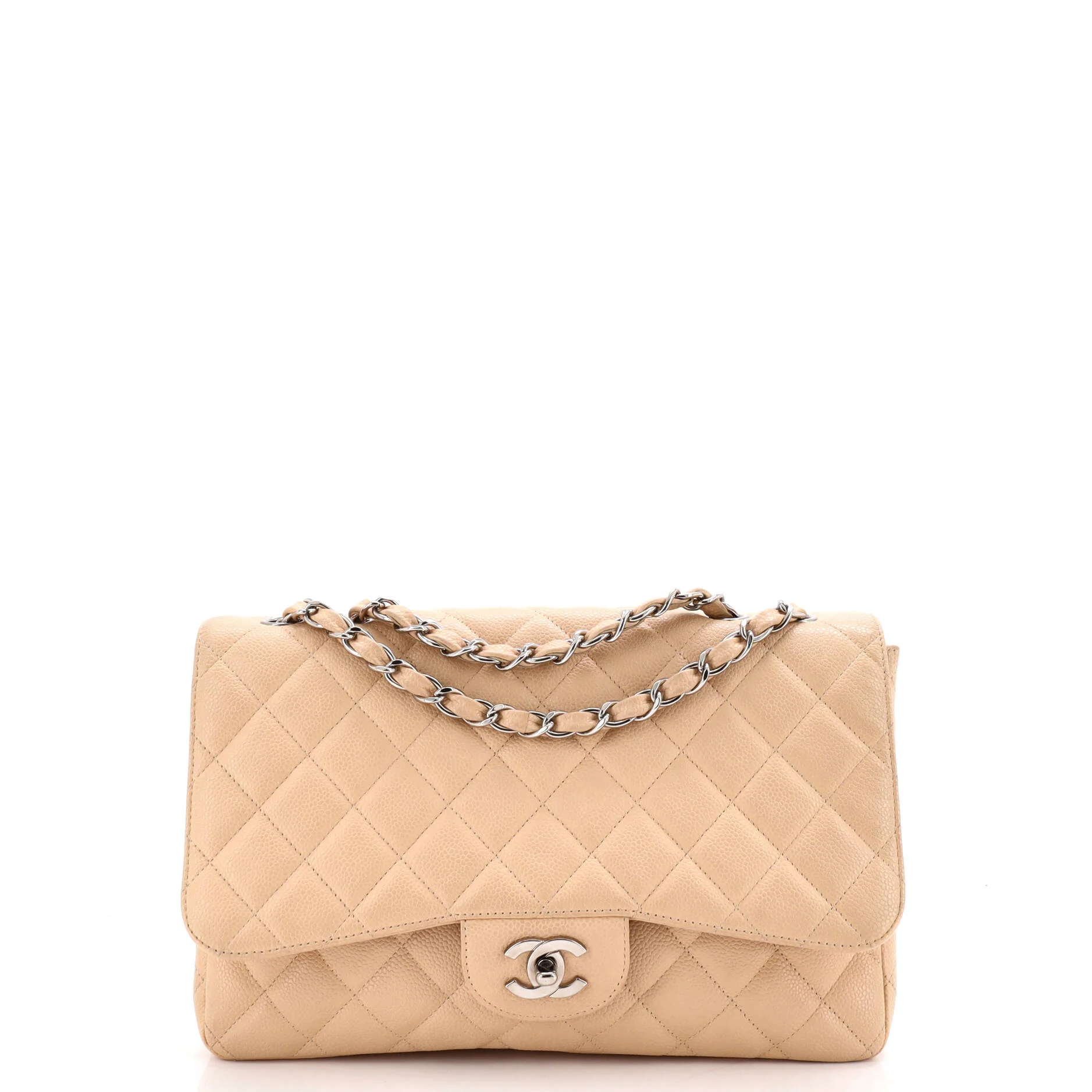 Classic Single Flap Bag Quilted Caviar Jumbo