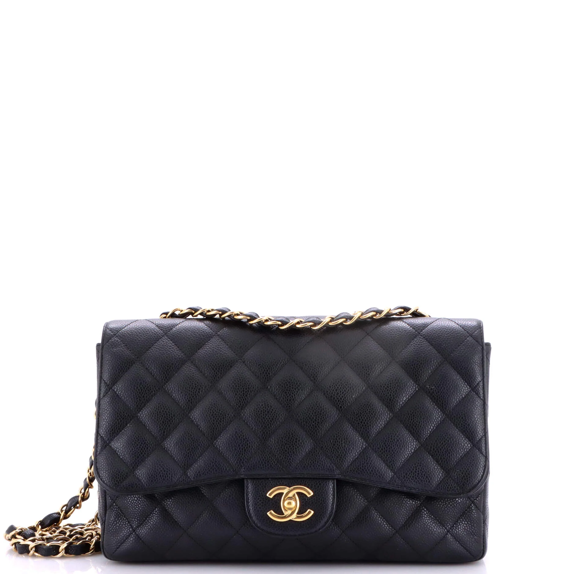 Classic Single Flap Bag Quilted Caviar Jumbo