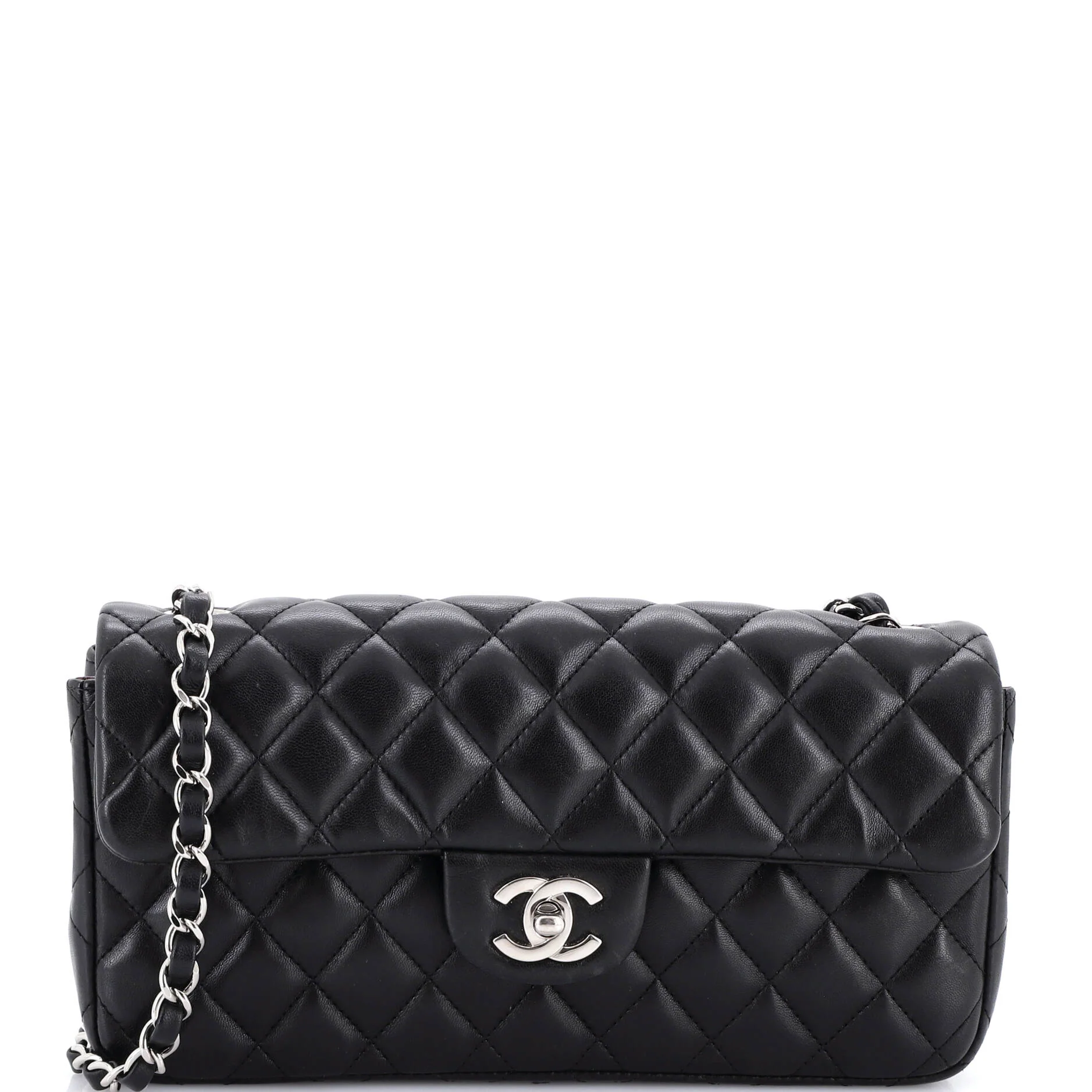 Classic Single Flap Bag Quilted Lambskin East West