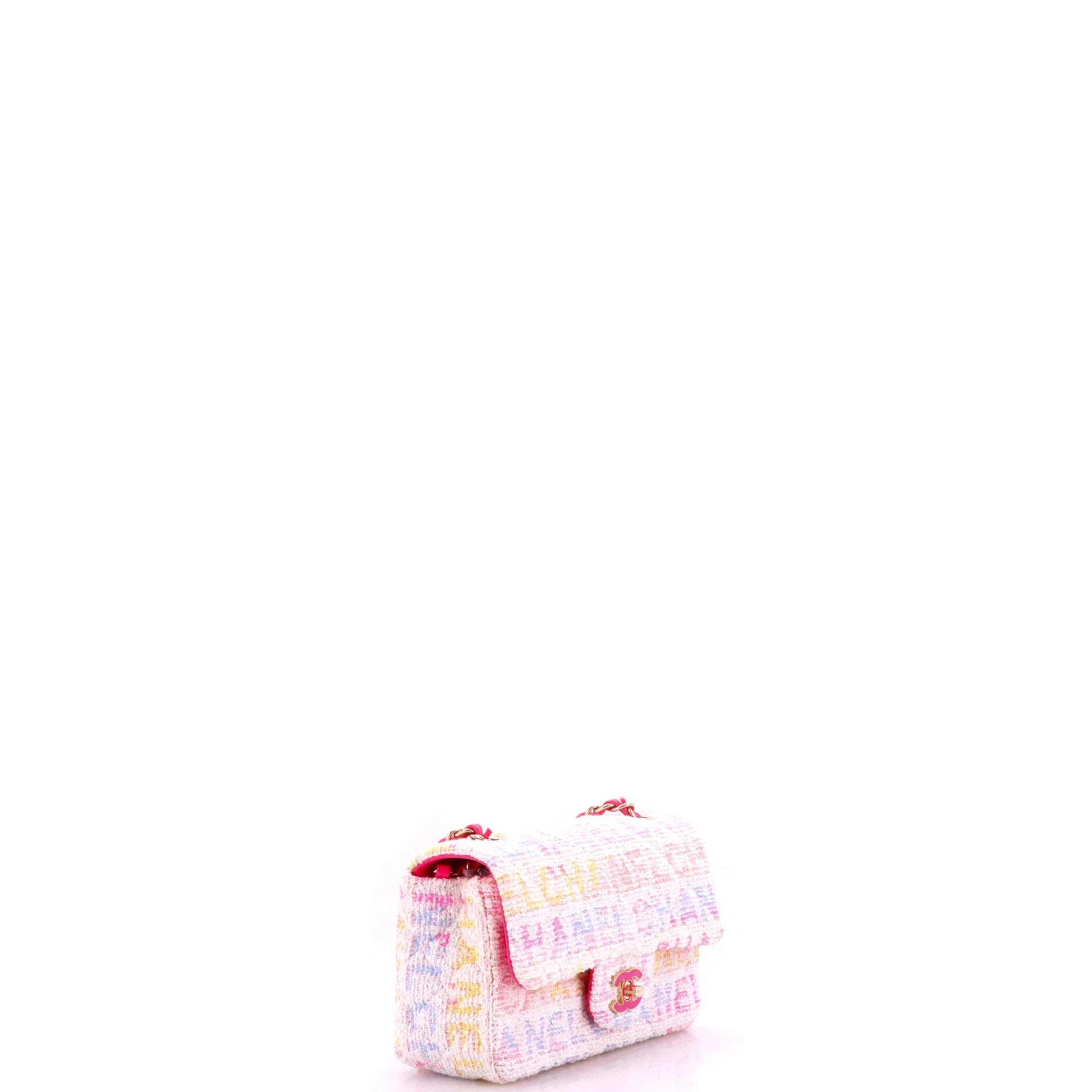 Classic Single Flap Bag Quilted Logo Tweed Mini - Image 2