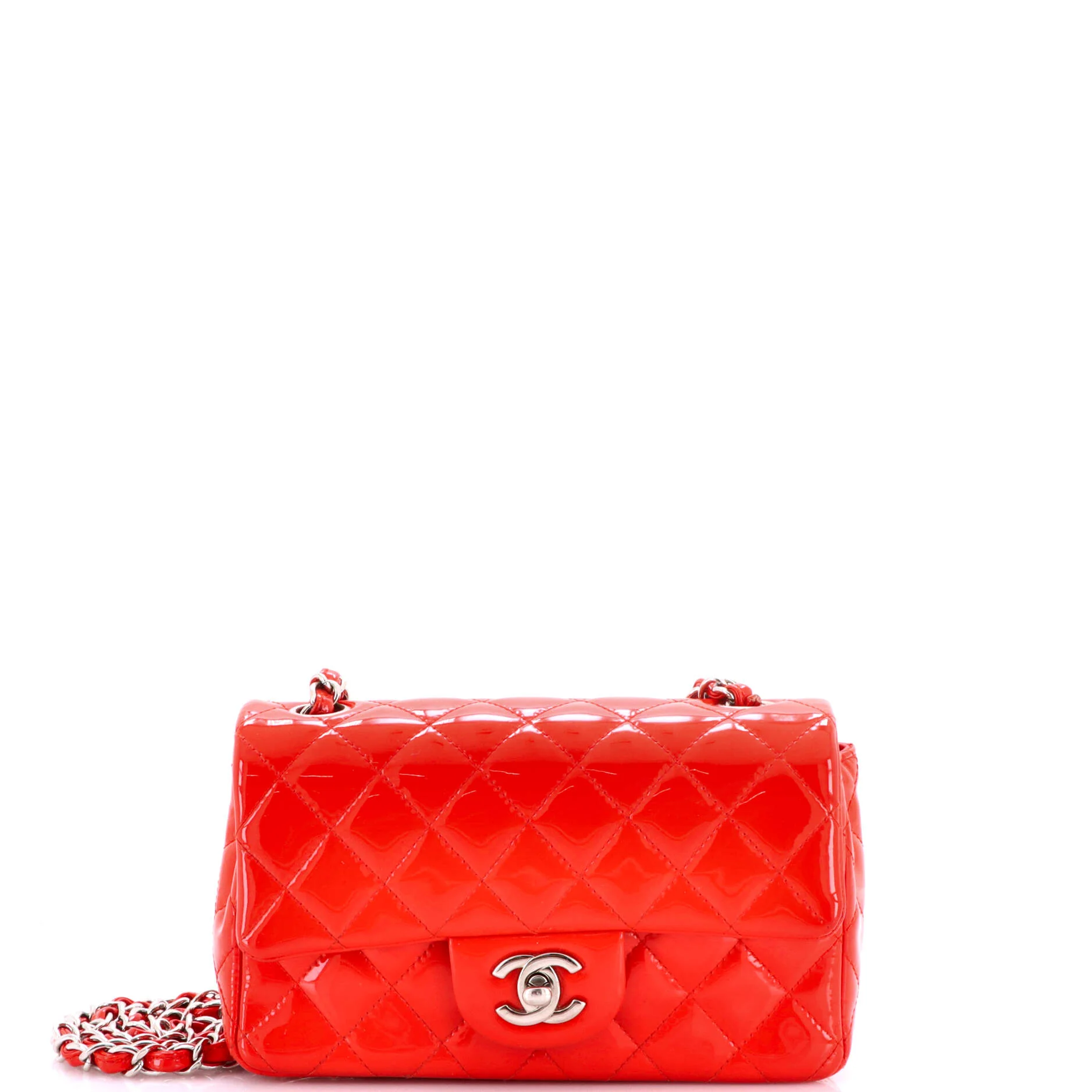 Classic Single Flap Bag Quilted Patent Mini