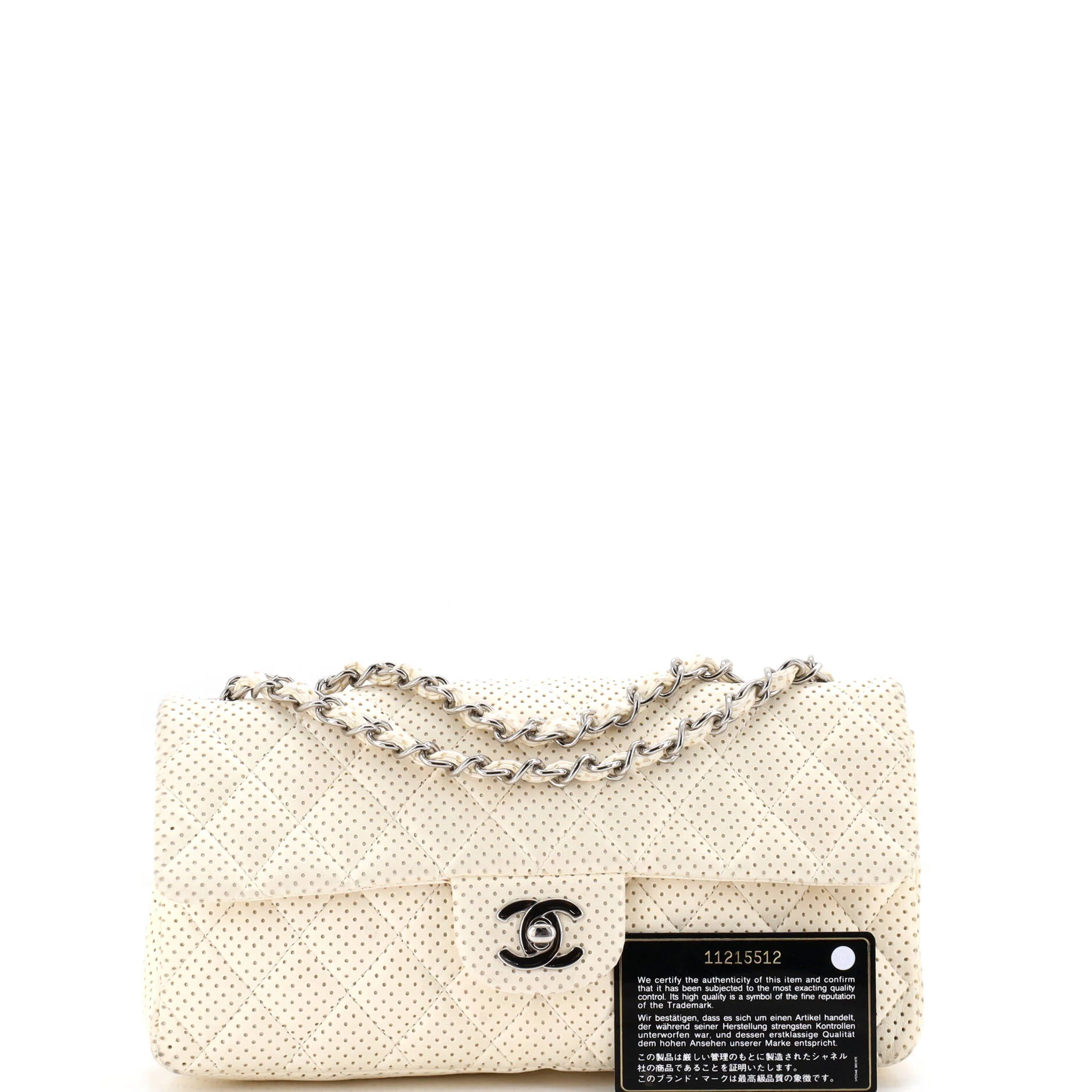 Classic Single Flap Bag Quilted Perforated Leather East West - Image 2