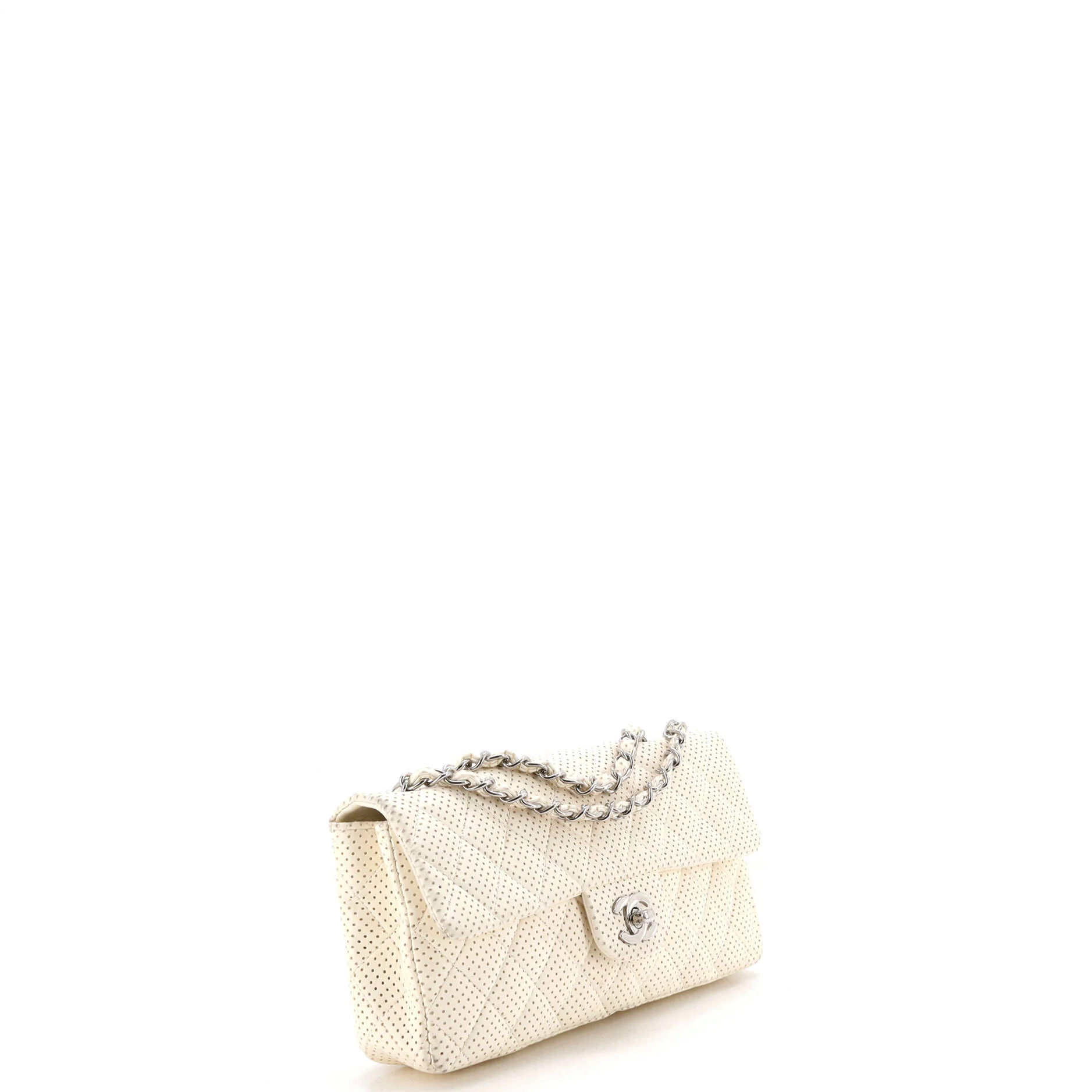 Classic Single Flap Bag Quilted Perforated Leather East West - Image 3