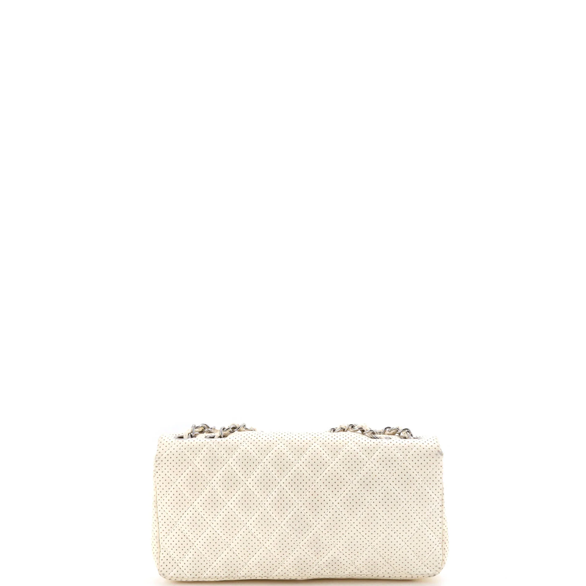 Classic Single Flap Bag Quilted Perforated Leather East West - Image 4