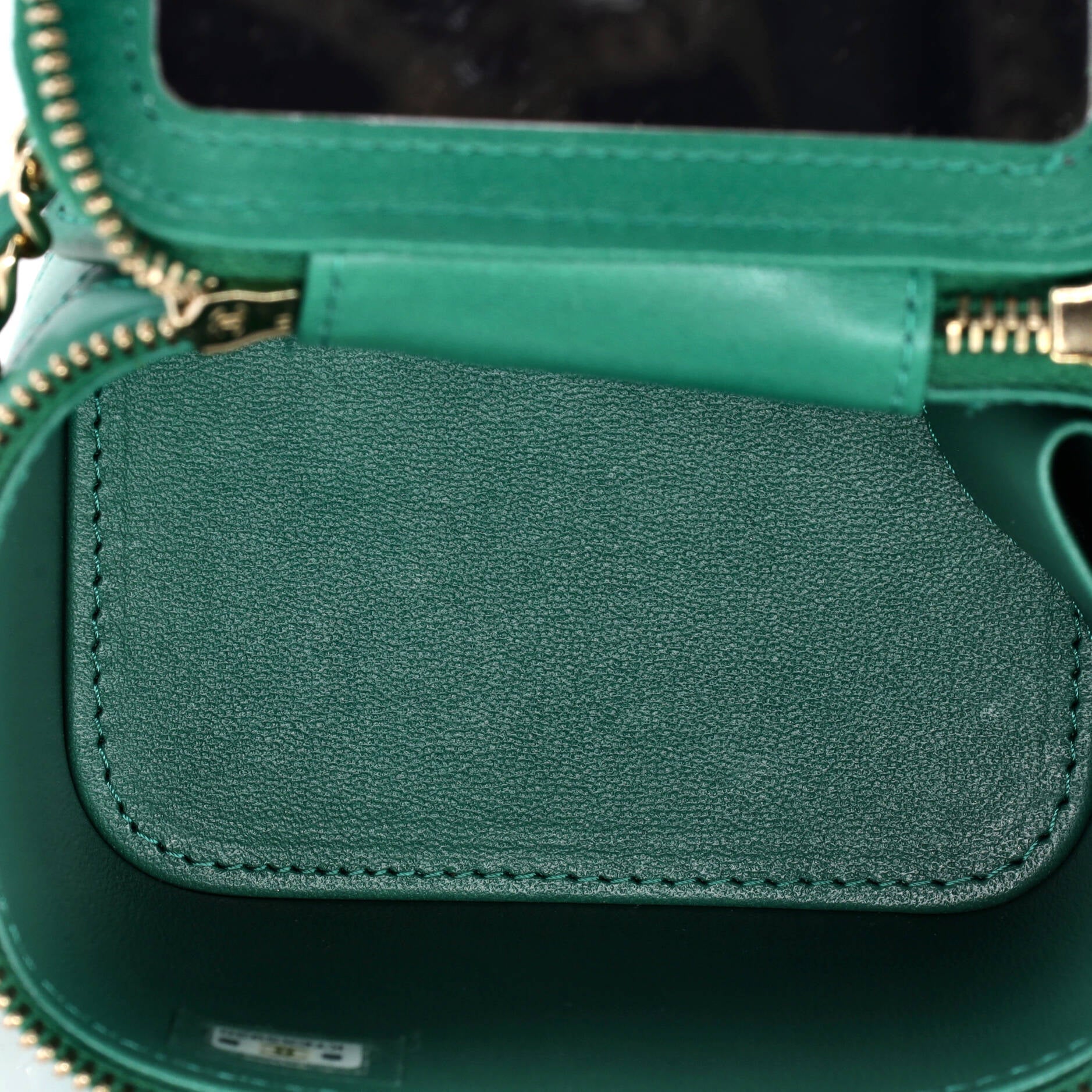 Classic Top Handle Vanity Case with Chain Quilted Lambskin Mini - Image 5