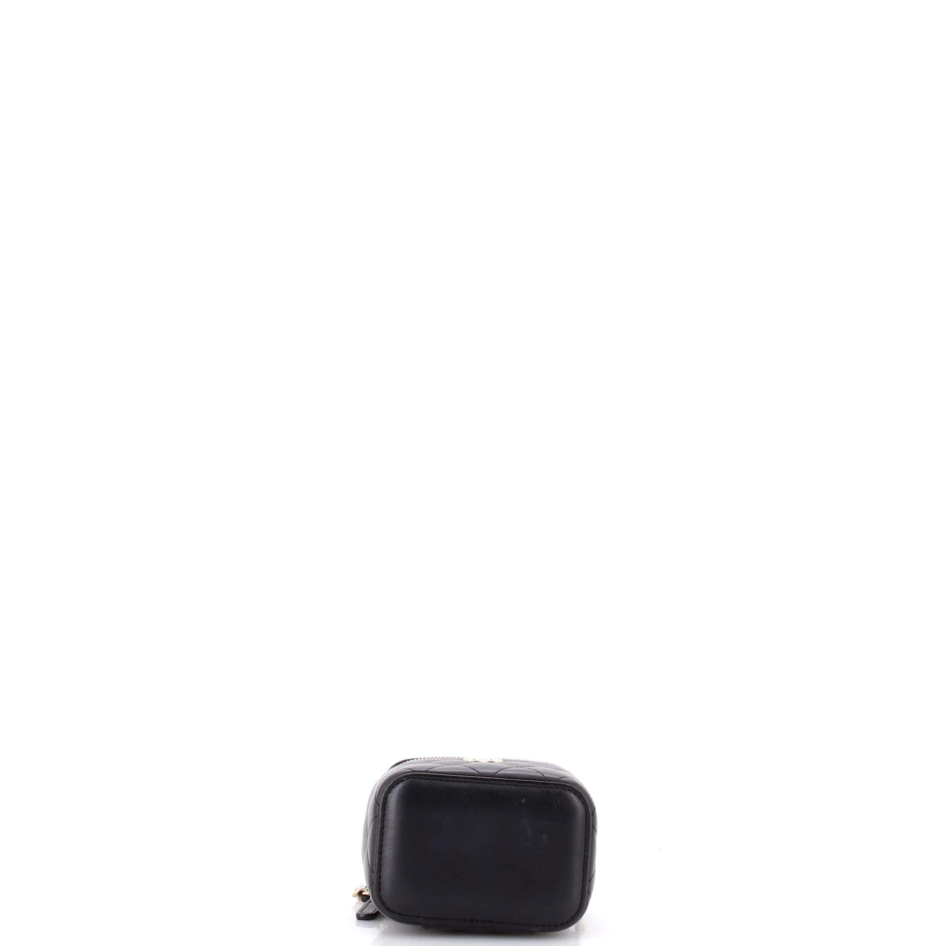 Classic Top Handle Vanity Case with Chain Quilted Lambskin Mini - Image 4