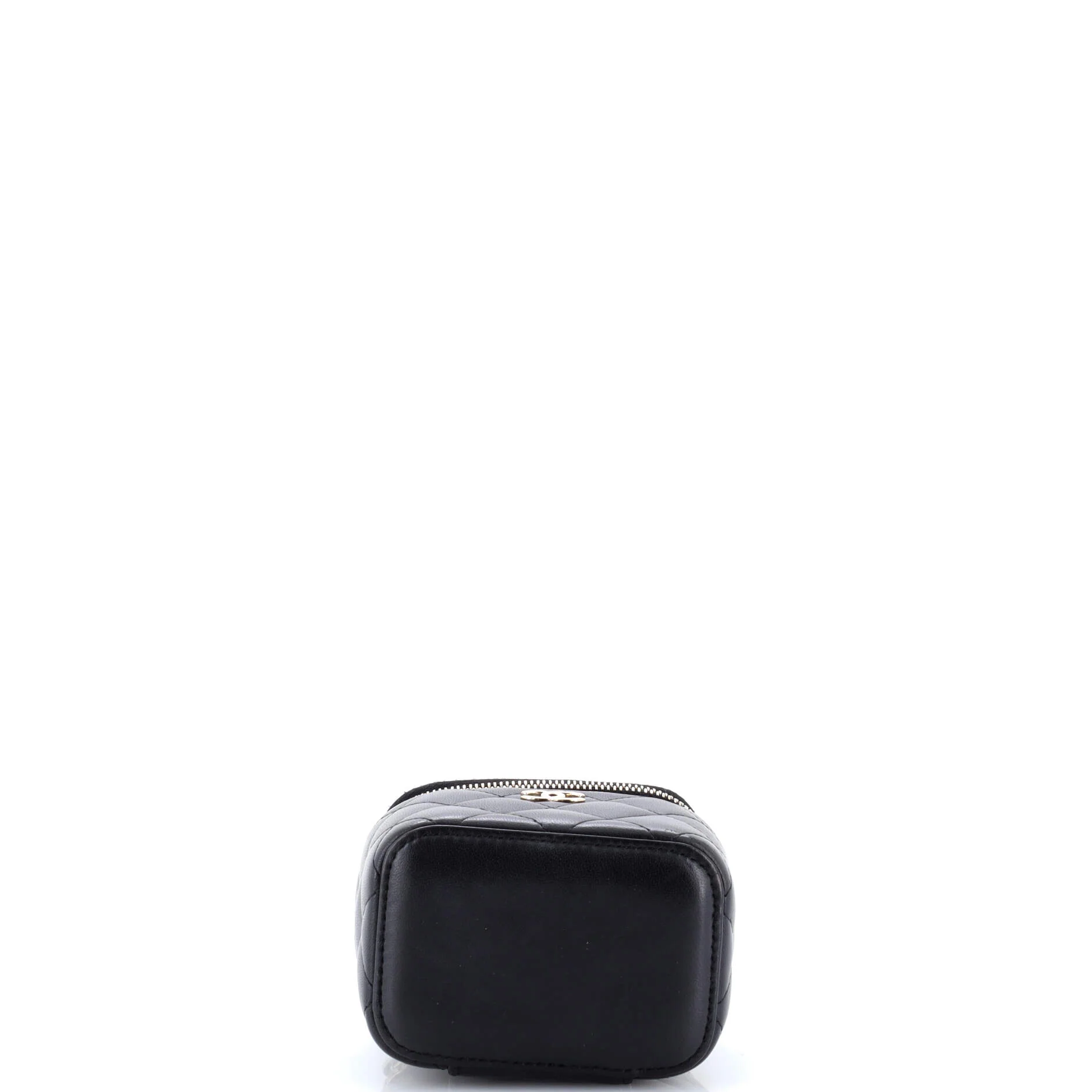 Classic Top Handle Vanity Case with Chain Quilted Lambskin Mini - Image 4