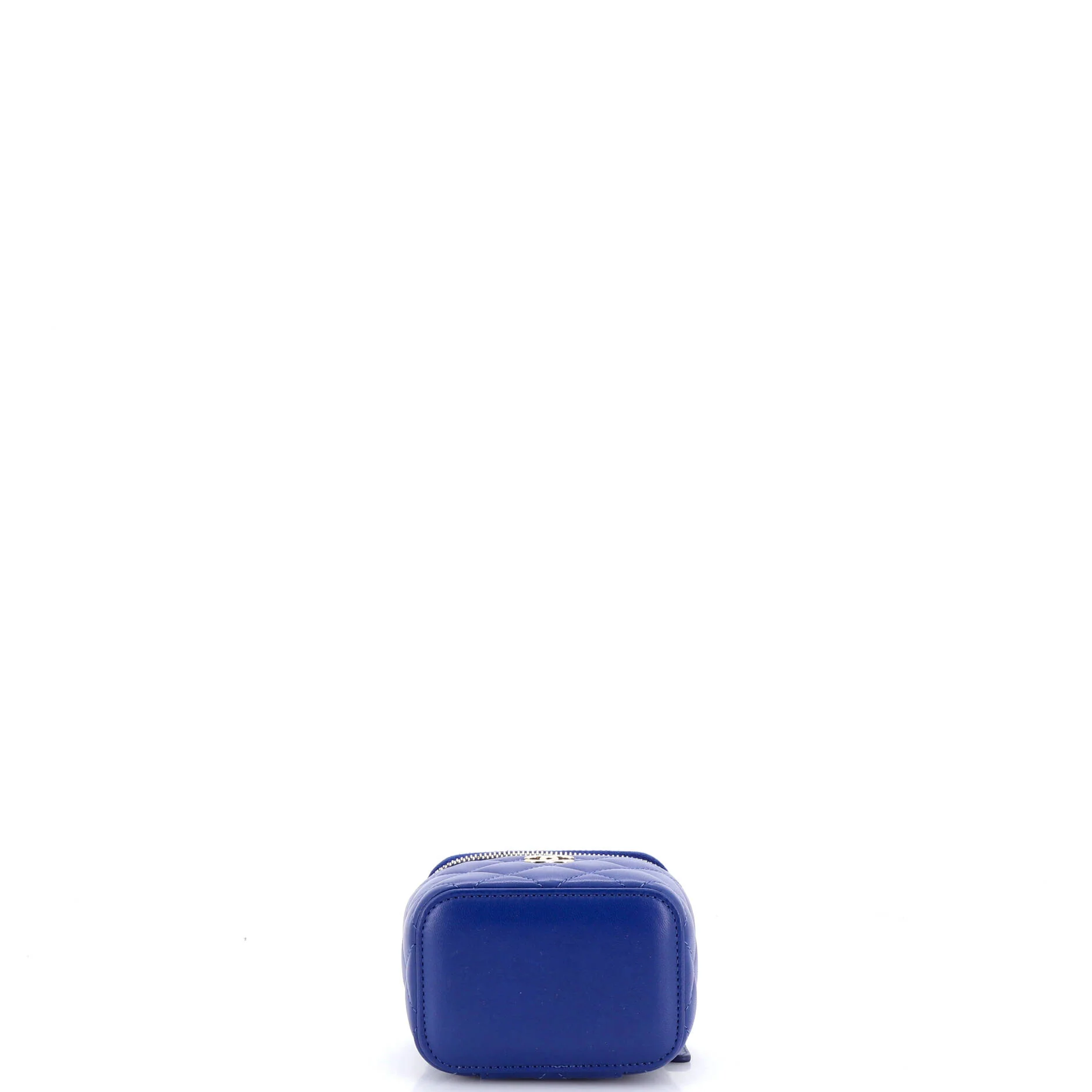 Classic Top Handle Vanity Case with Chain Quilted Lambskin Mini - Image 4